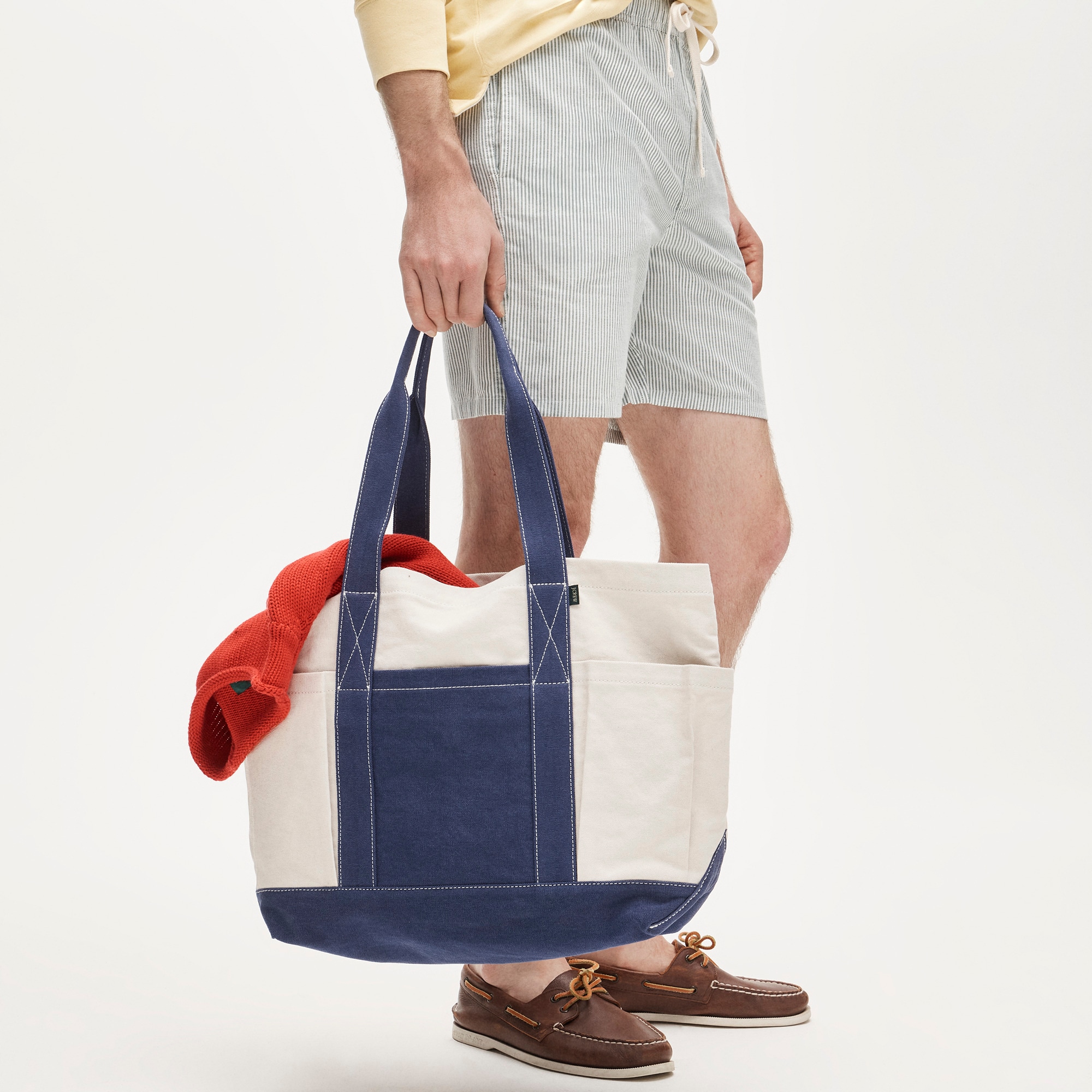 Medium Seaport Tote Bag In Washed Canvas For Men | J.Crew