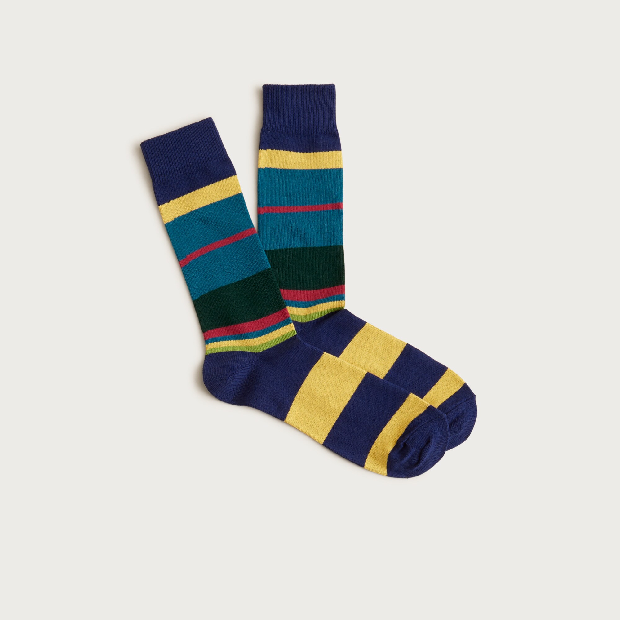 mens Rugby-stripe cotton-blend socks