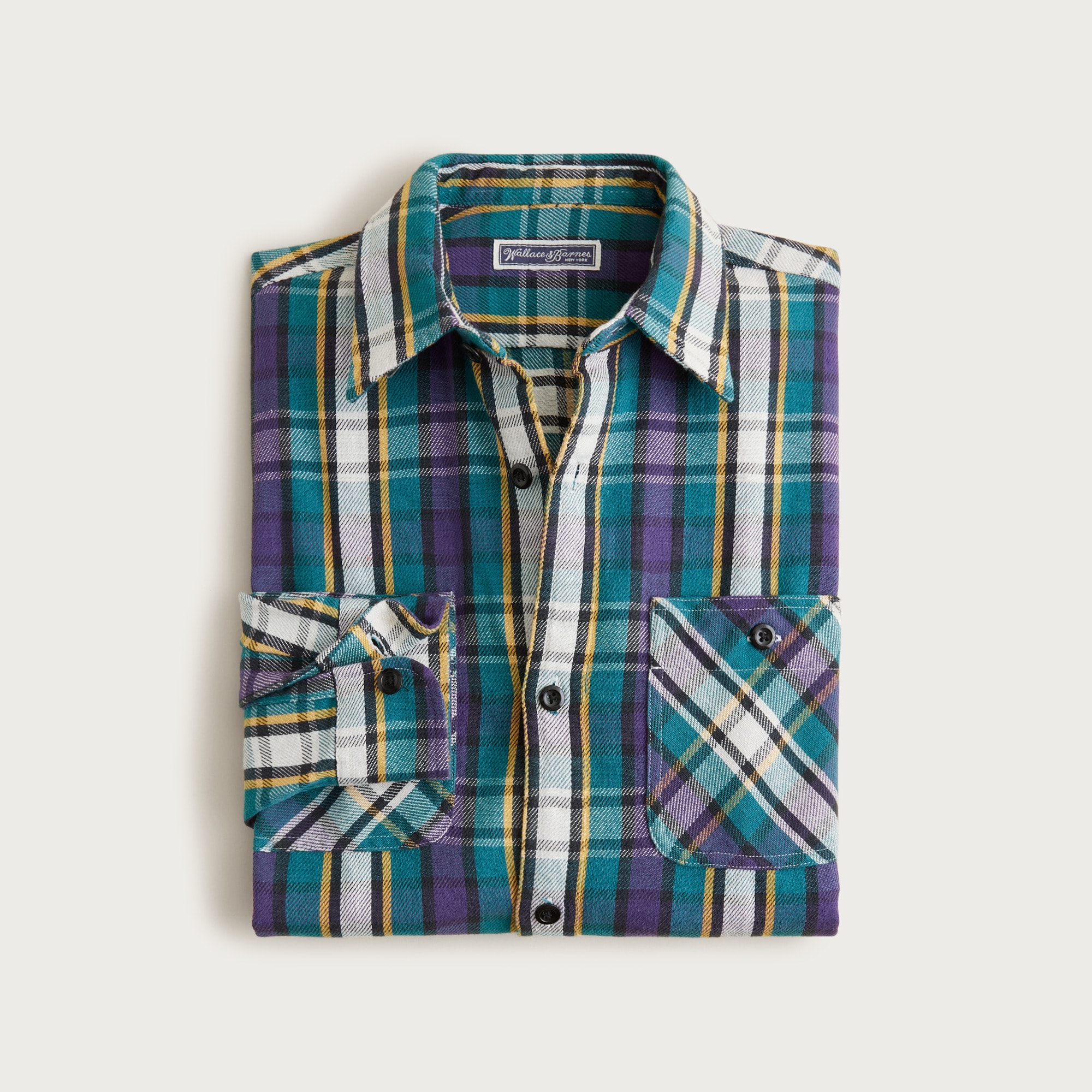 Chemise Wallace & Barnes Homme XL - Bleu à Pois Blancs - Manches Longues - État Parfait