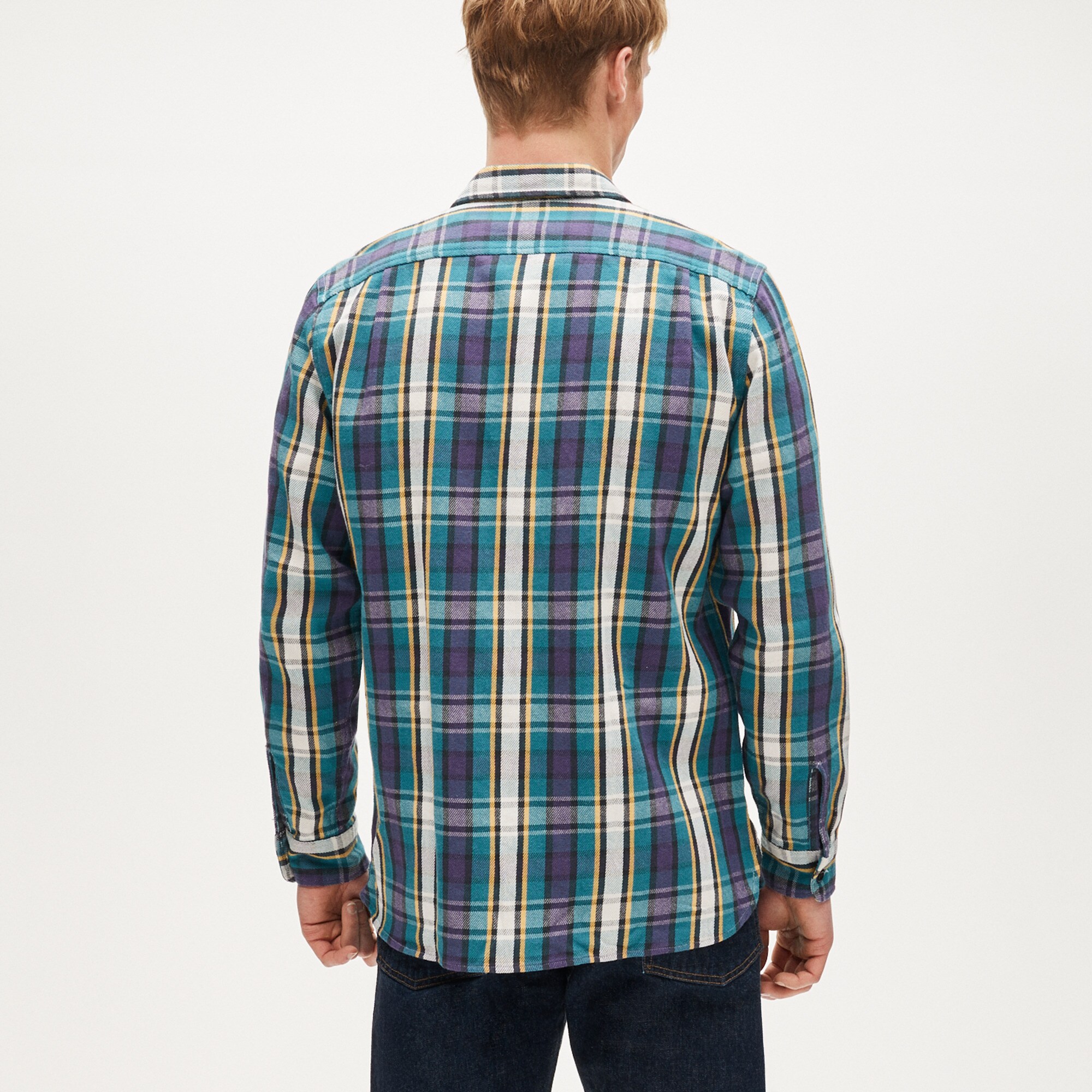 Wallace & Barnes cotton twill workshirt in plaid
