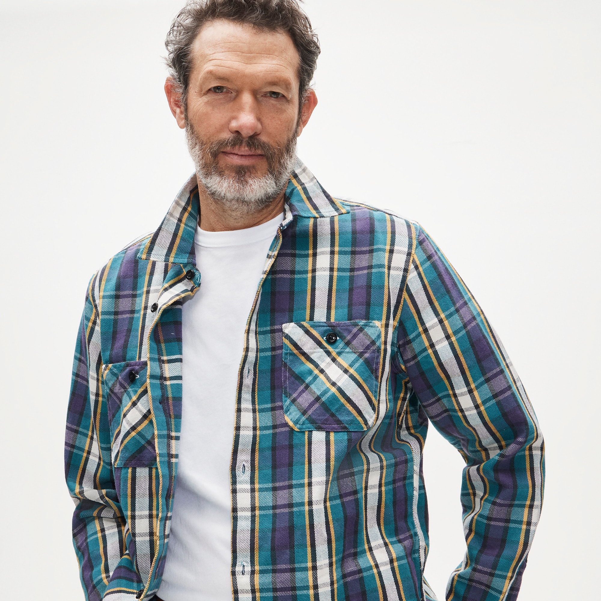 mens Wallace &amp; Barnes cotton twill workshirt in plaid