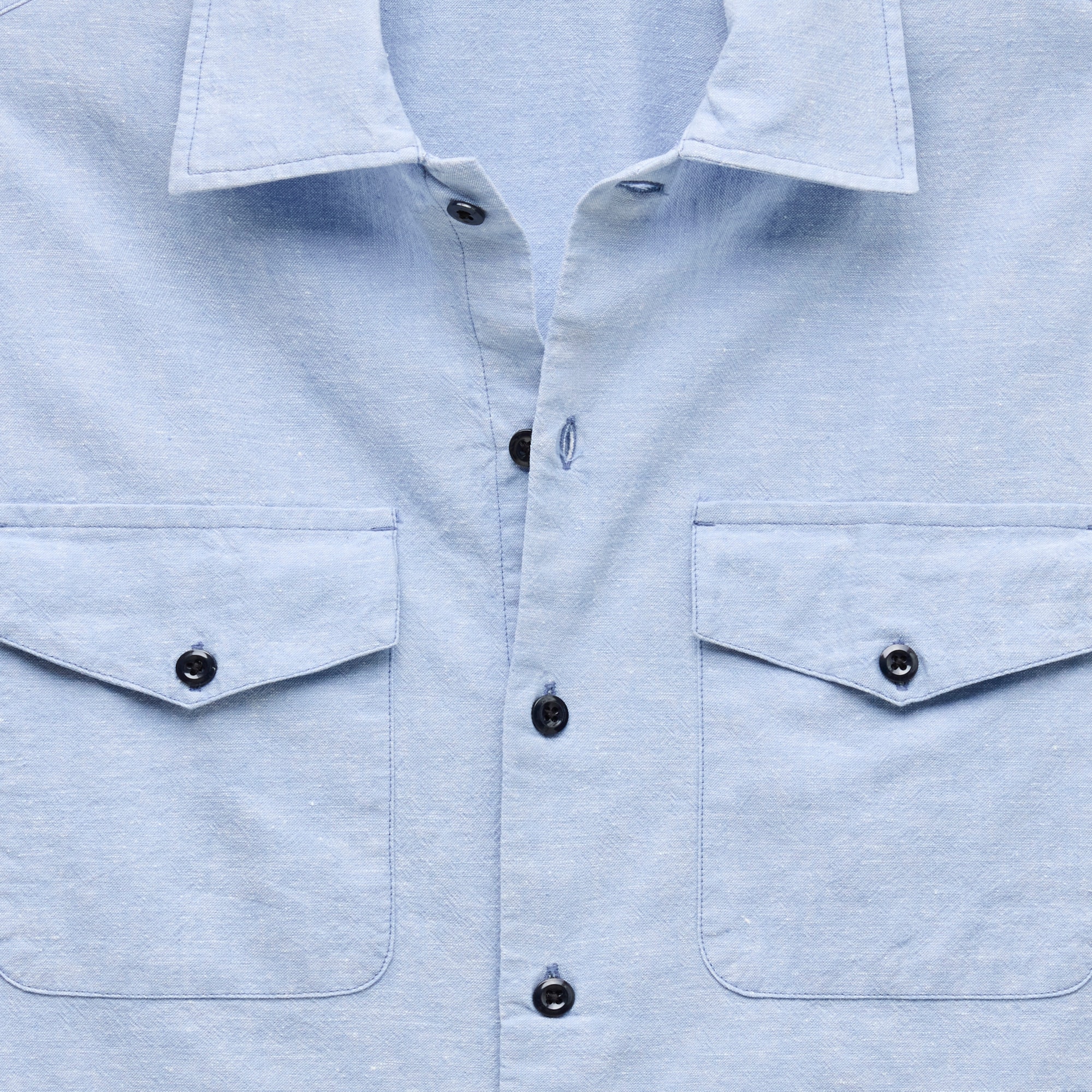 J. Crew WALLACE & BARNES シャンブレーシャツ Lサイズ Wallace & Barnes Chambray Workshirt In Hemp-cotton Blend For Men