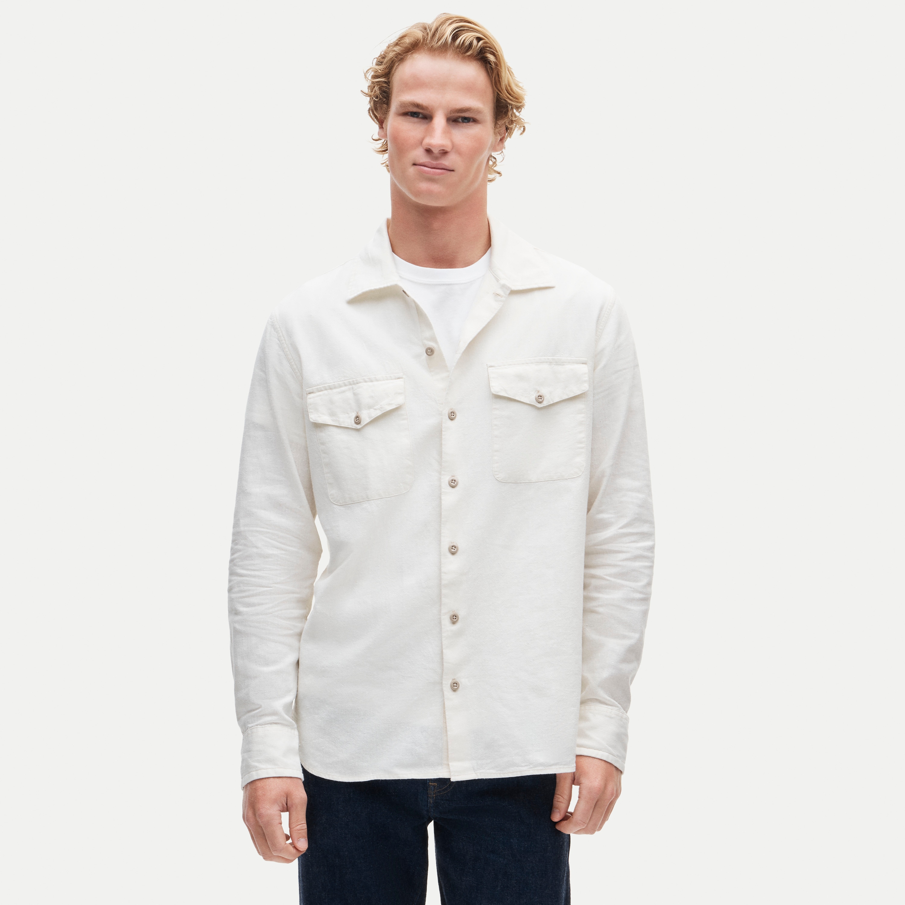 Wallace & Barnes chambray workshirt in hemp-cotton blend