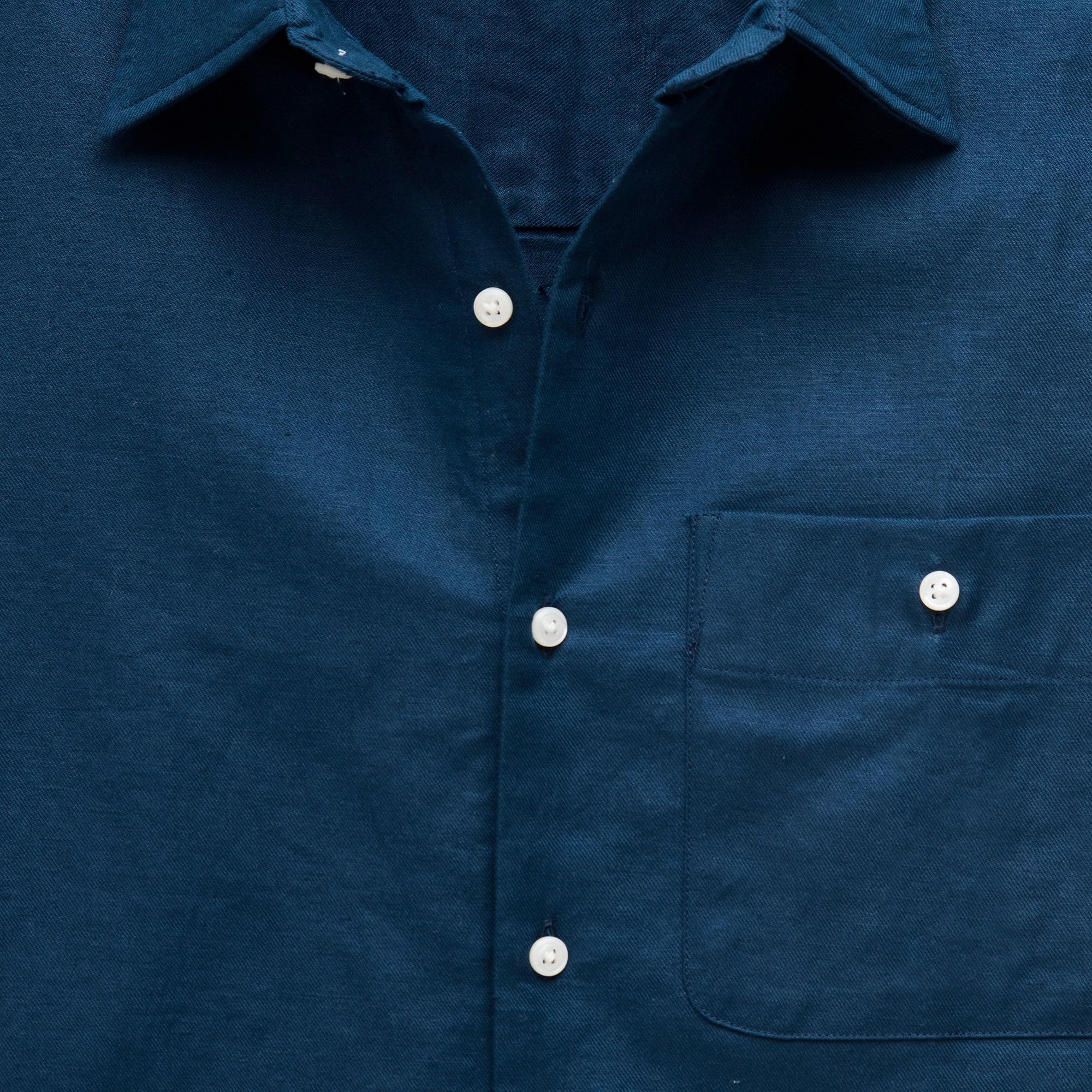 Linen-cotton blend twill shirt