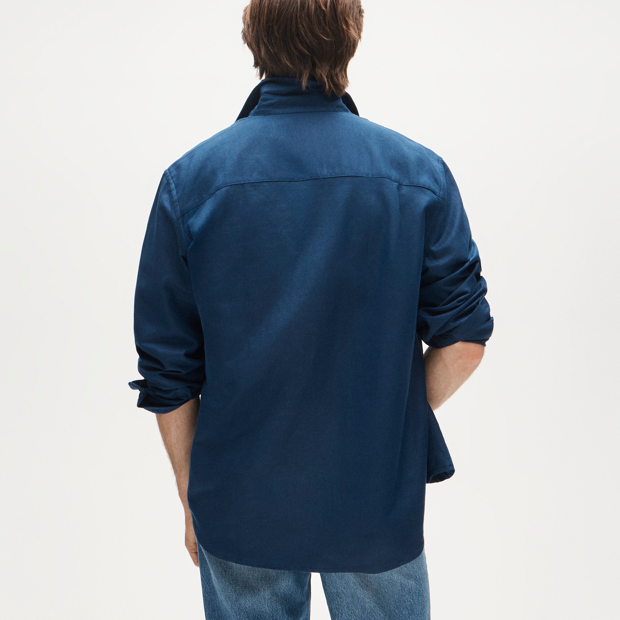 Linen-cotton blend twill shirt