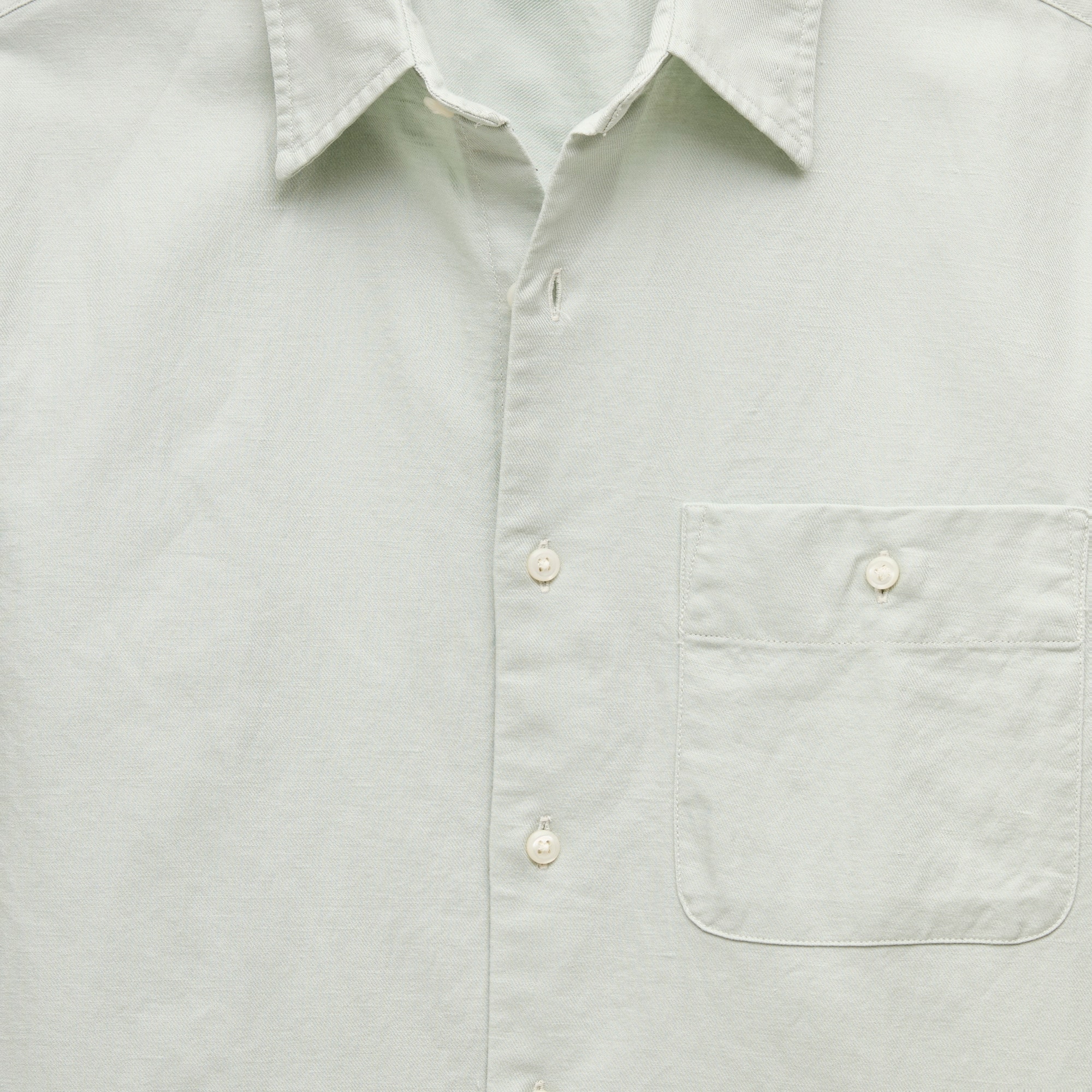 Linen-cotton blend twill shirt