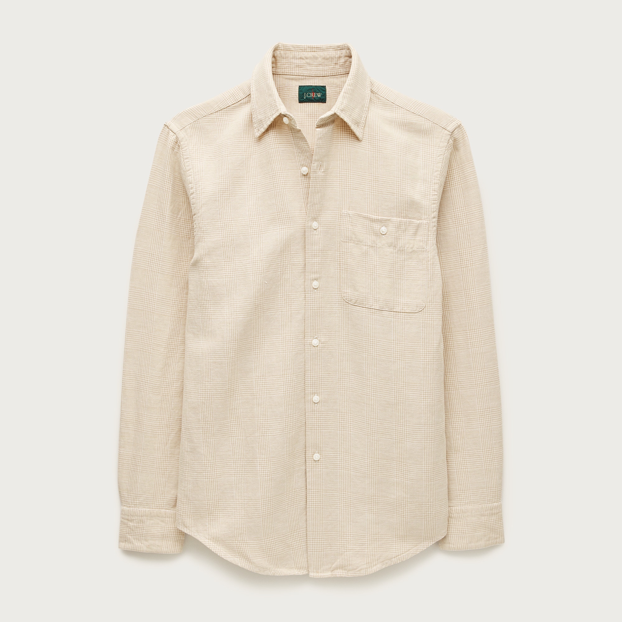 Linen-cotton blend twill shirt
