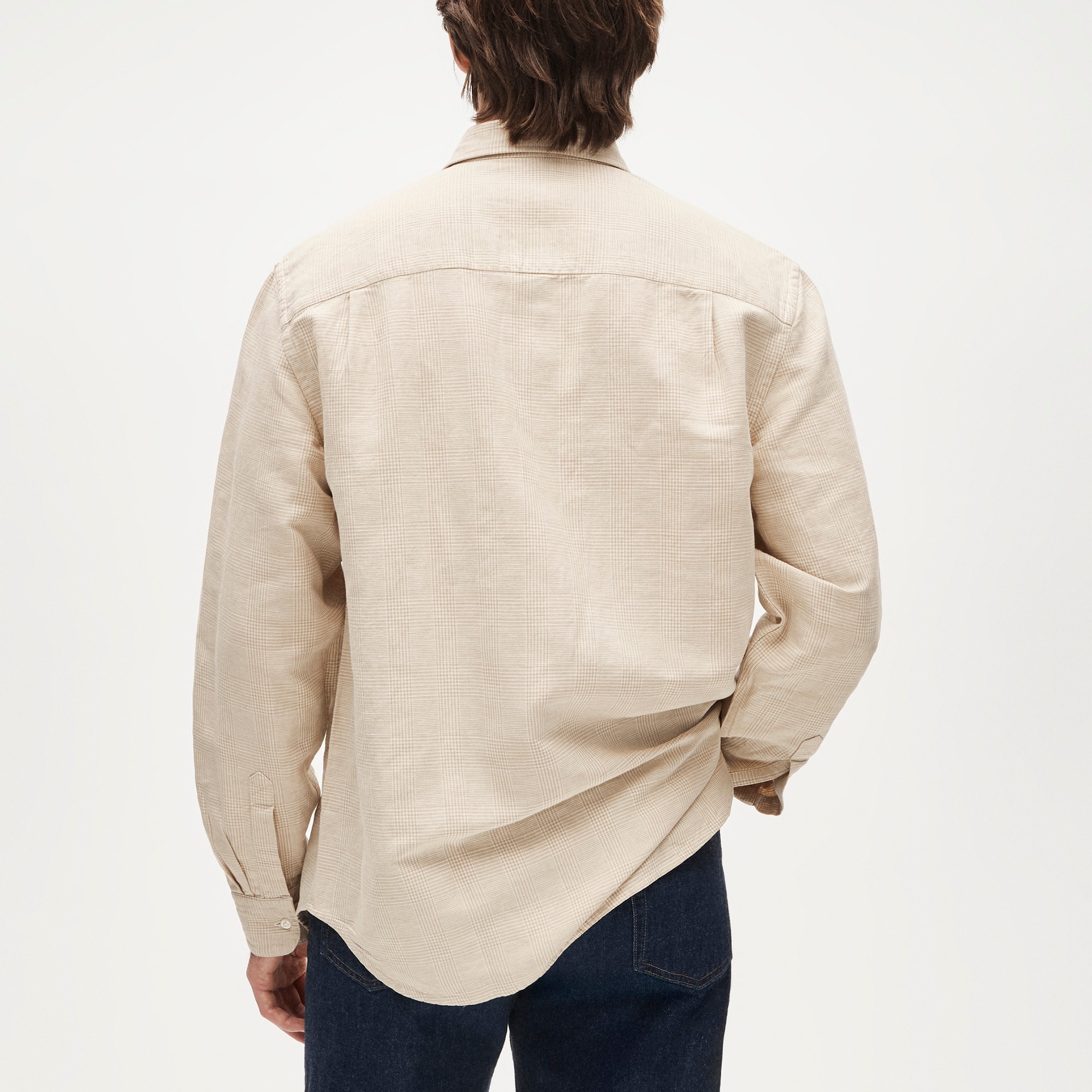 Linen-cotton blend twill shirt