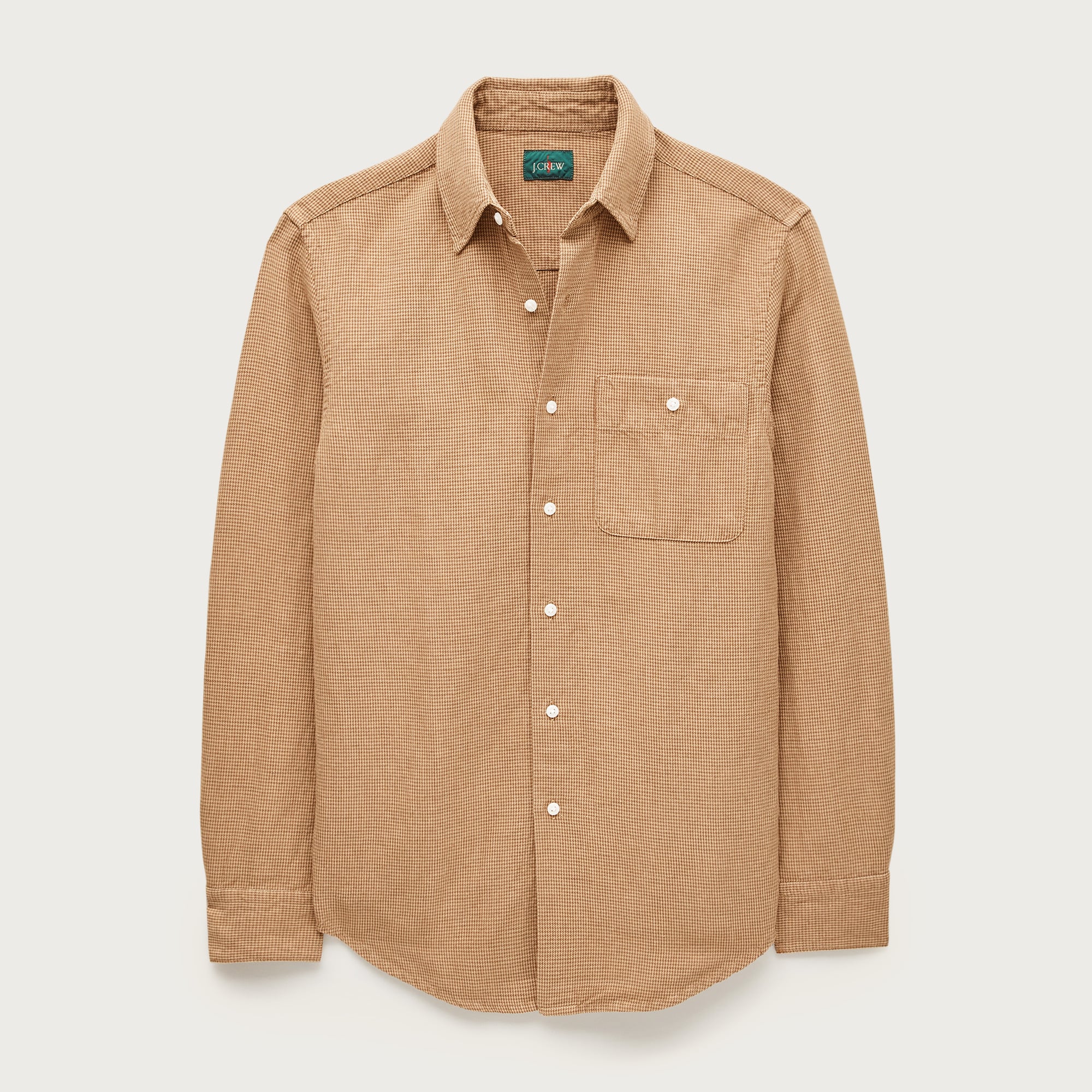 Linen-cotton blend twill shirt