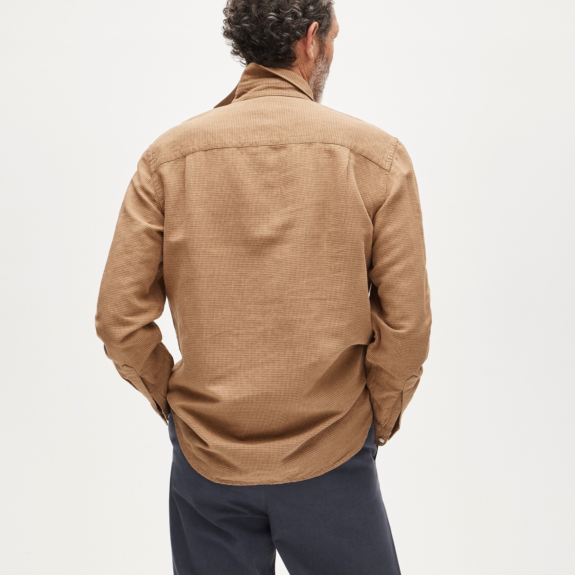 Linen-cotton blend twill shirt