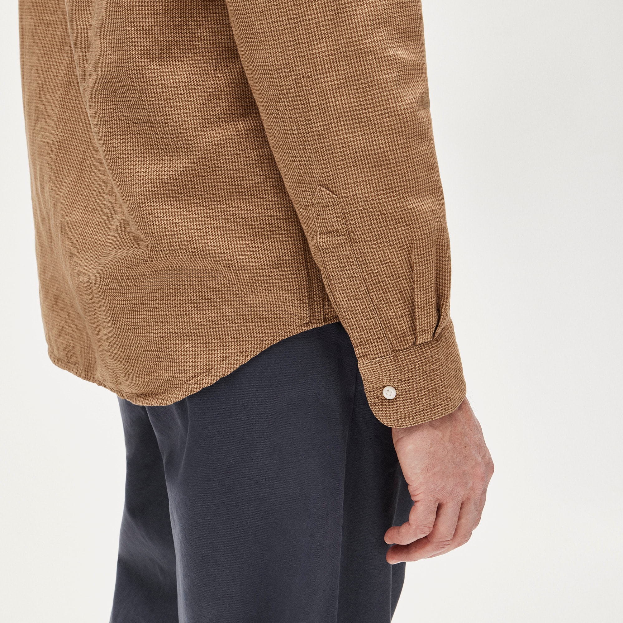 Linen-cotton blend twill shirt