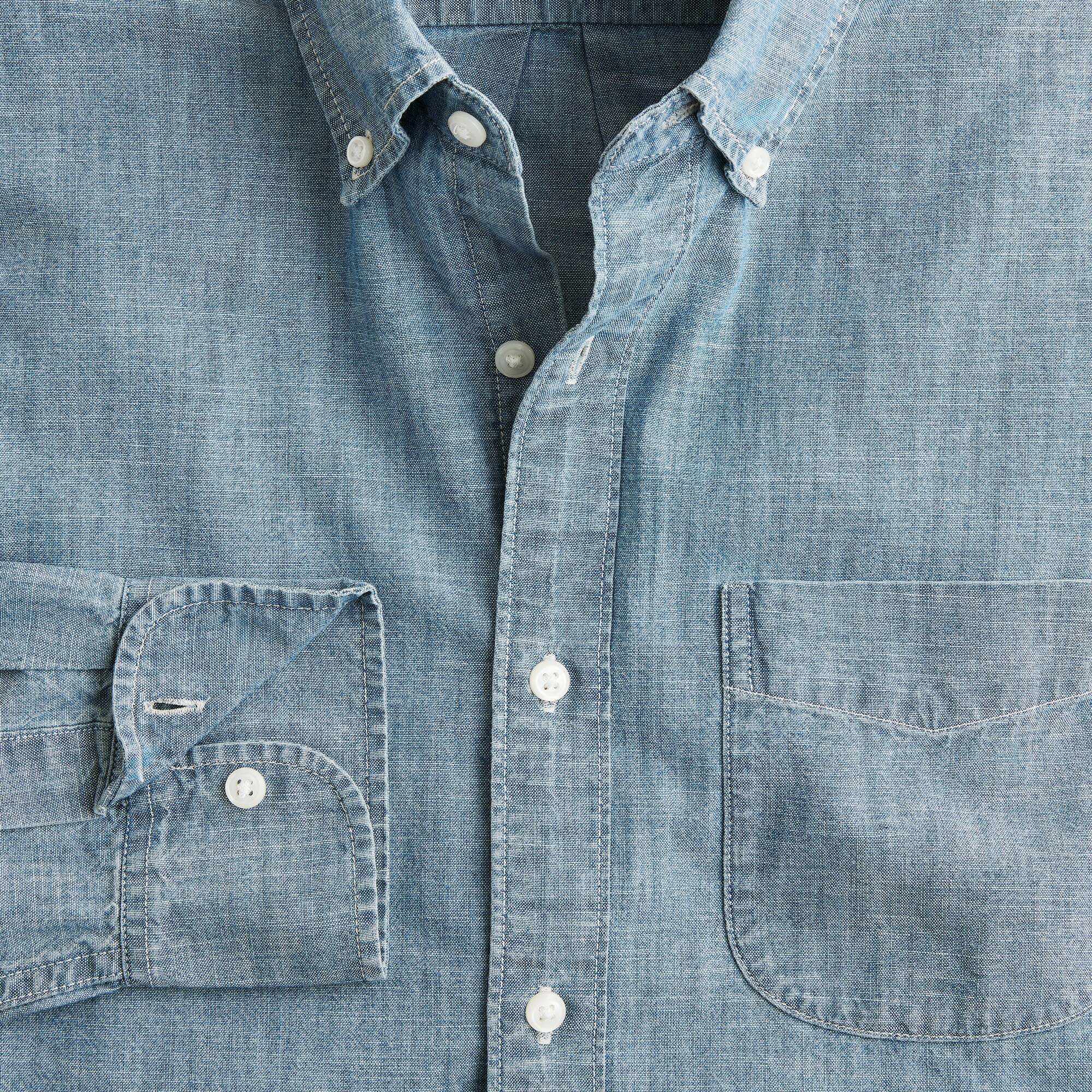 Organic cotton chambray shirt in vintage wash