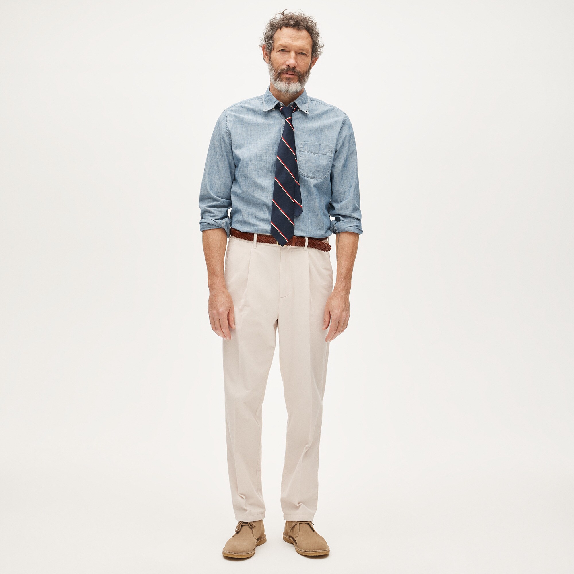 Organic cotton chambray shirt in vintage wash
