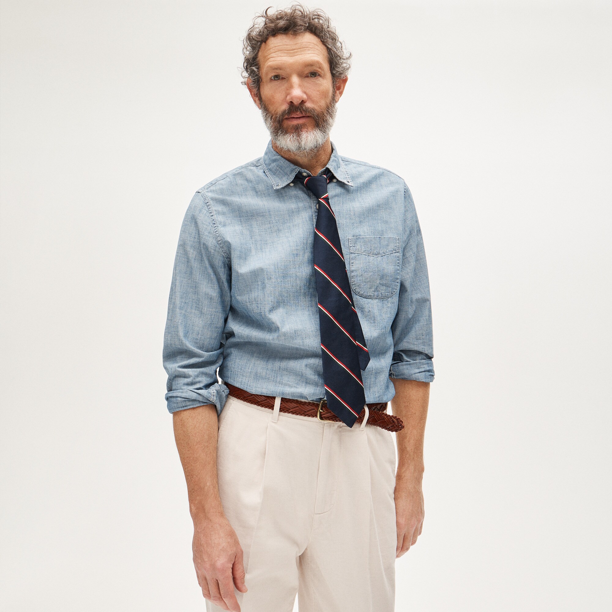  Organic cotton chambray shirt in classic wash