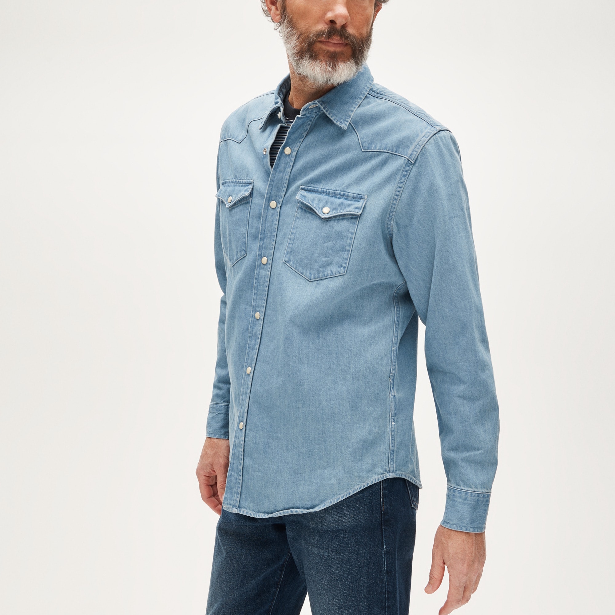 J.Crew Men's Midweight denim western shirt (Size X-Large)