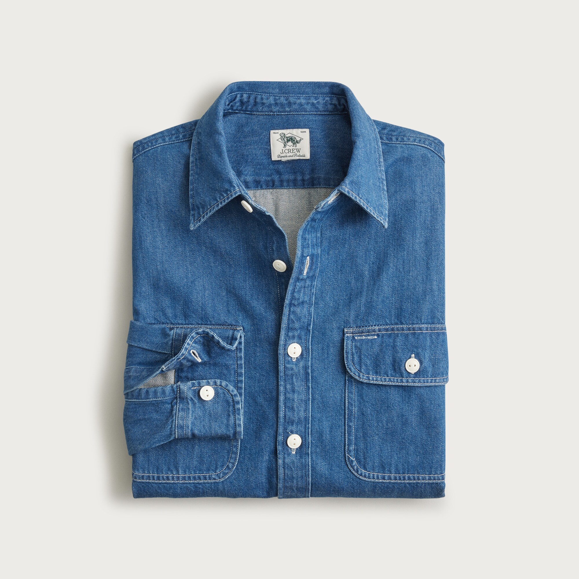 Midweight Denim Western Shirt For Men | J.Crew