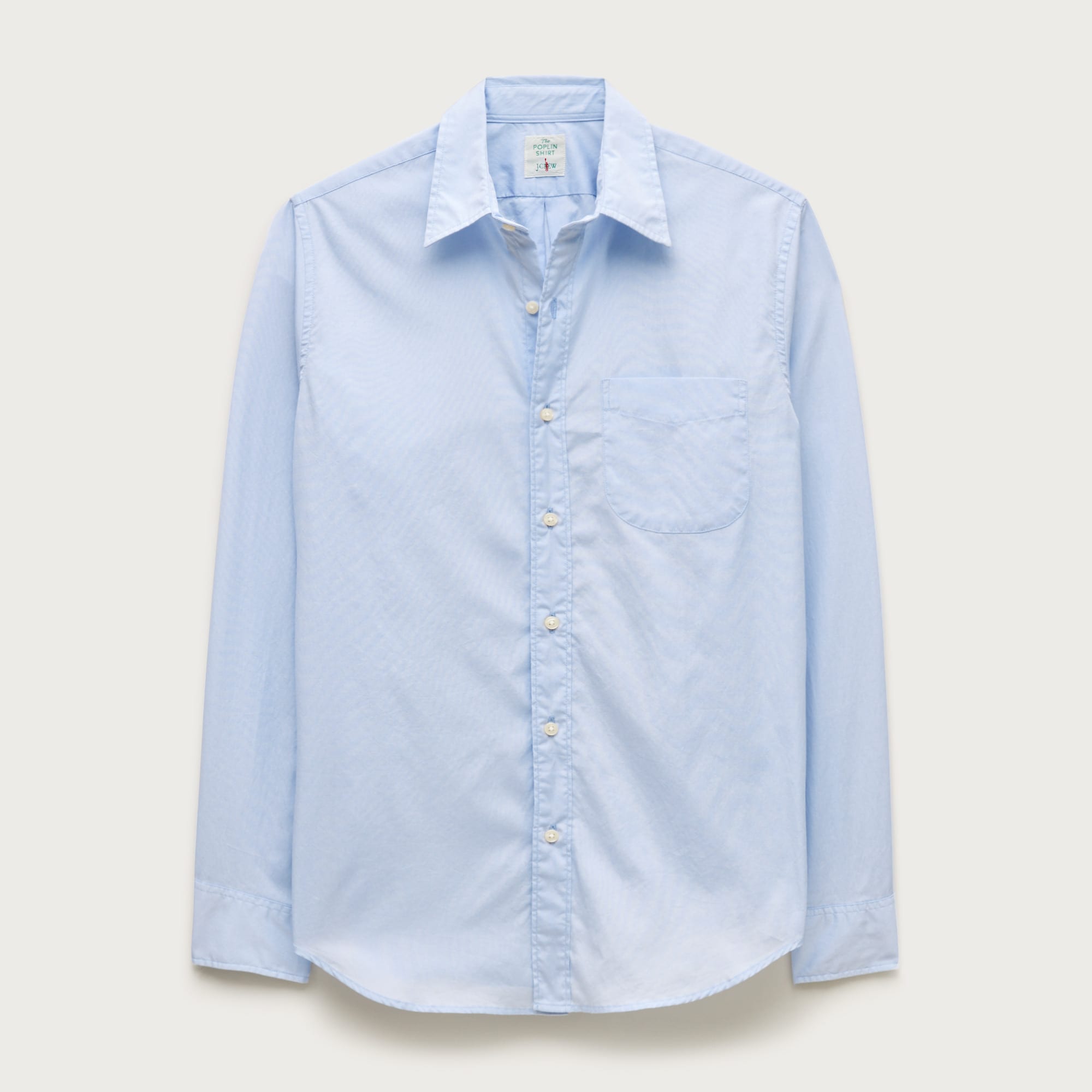 Poplin shirt with point collar