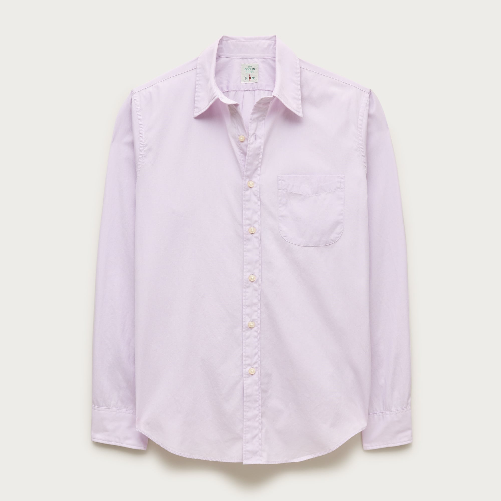 Poplin shirt with point collar