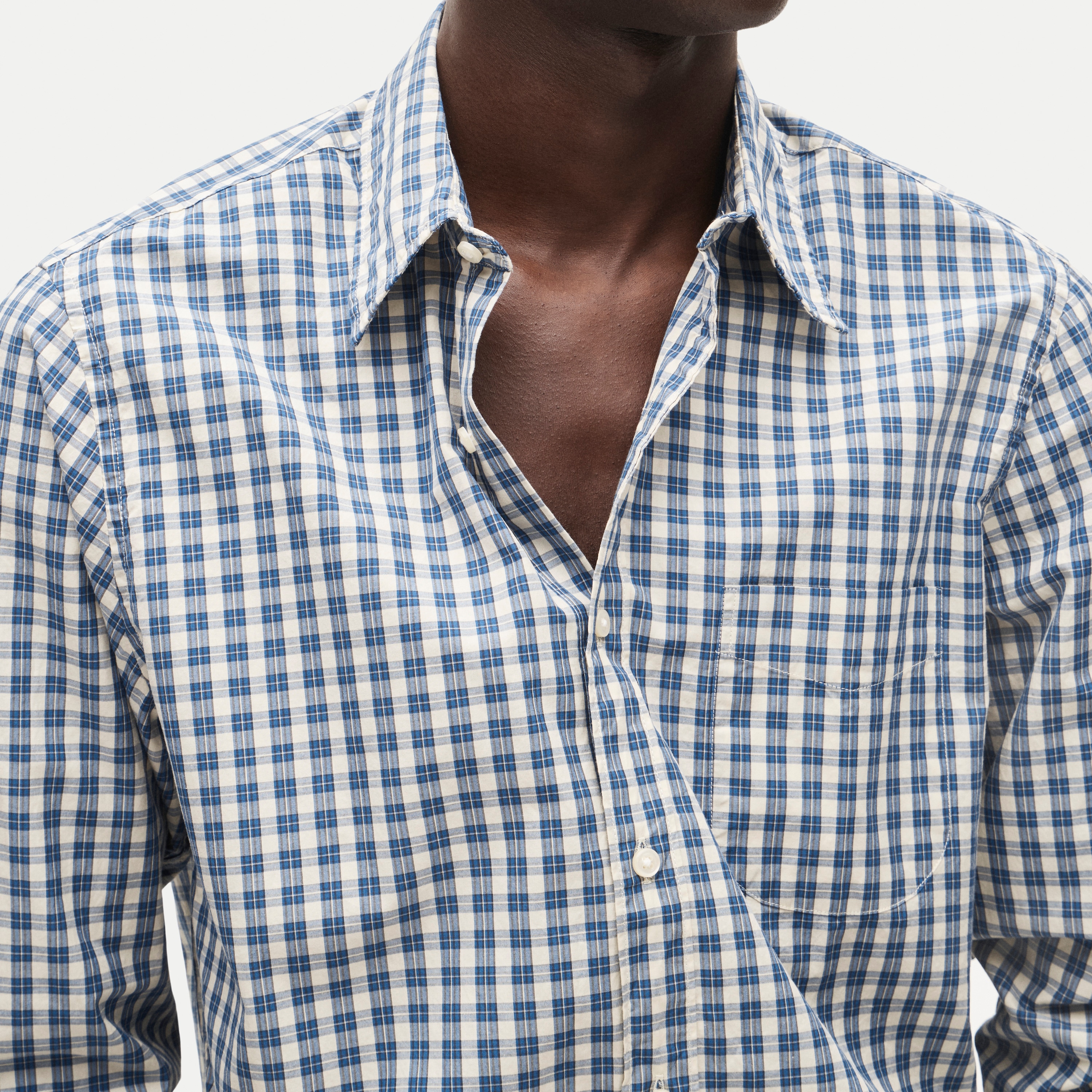 Poplin shirt with point collar - thumbnail 2