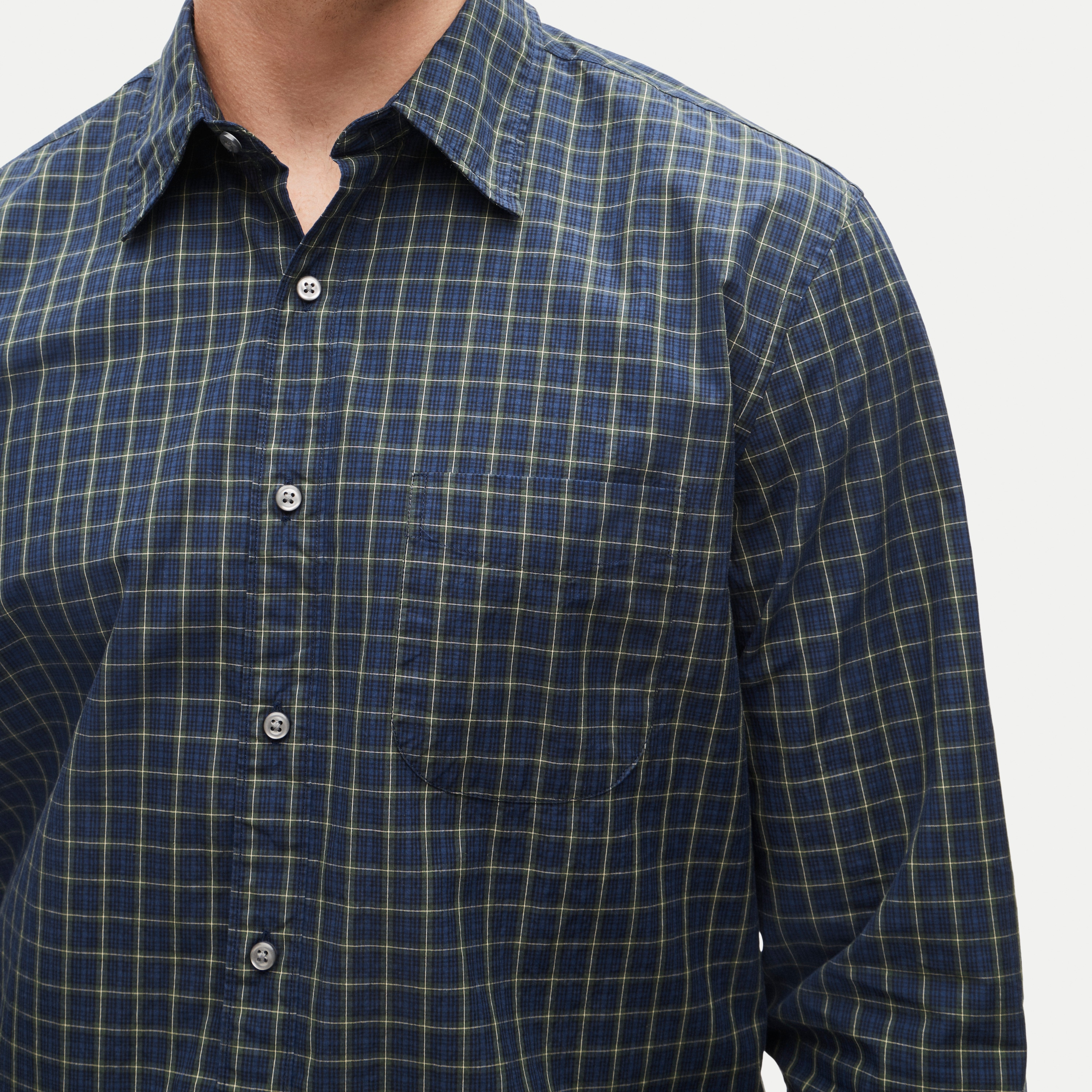 Poplin shirt with point collar