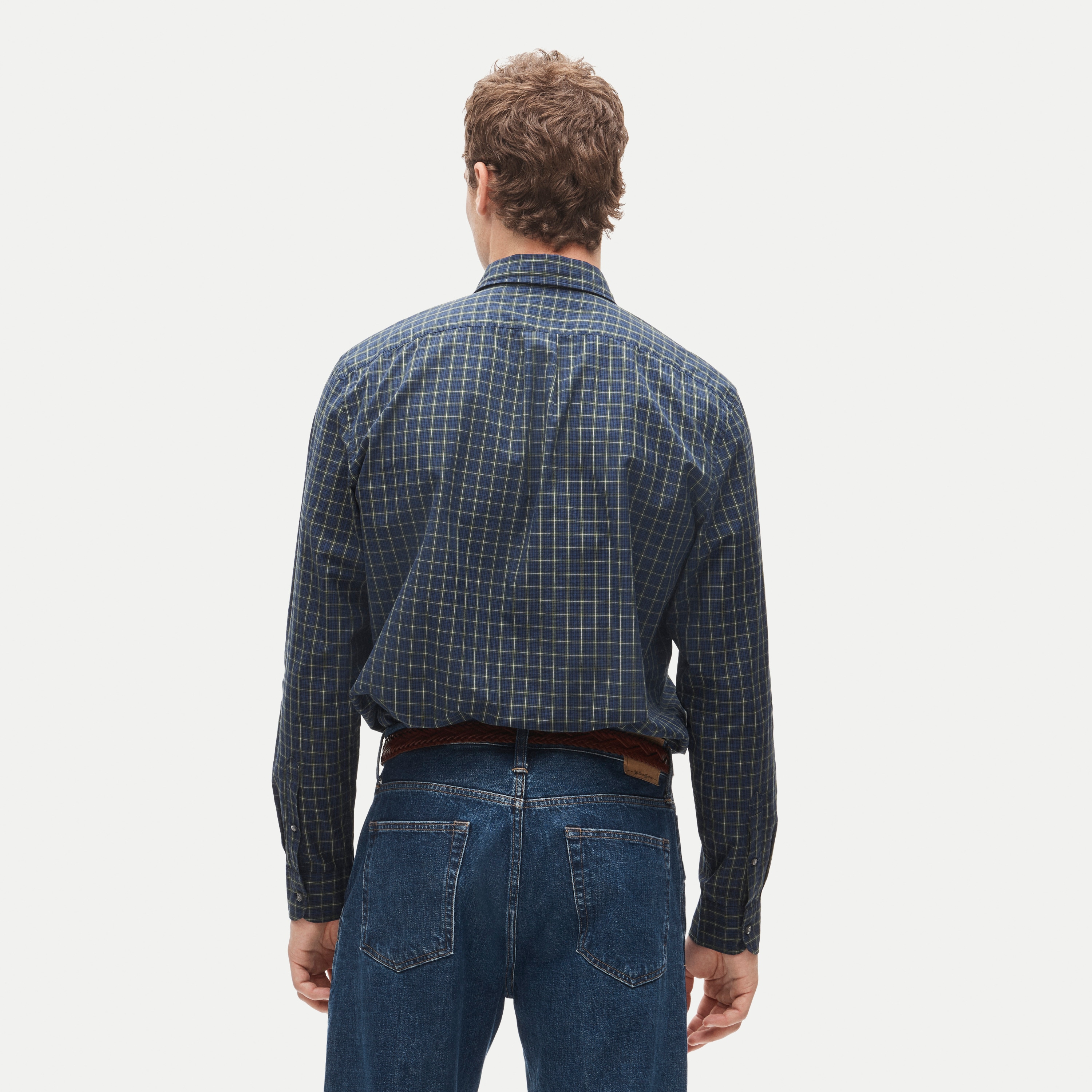 Poplin shirt with point collar