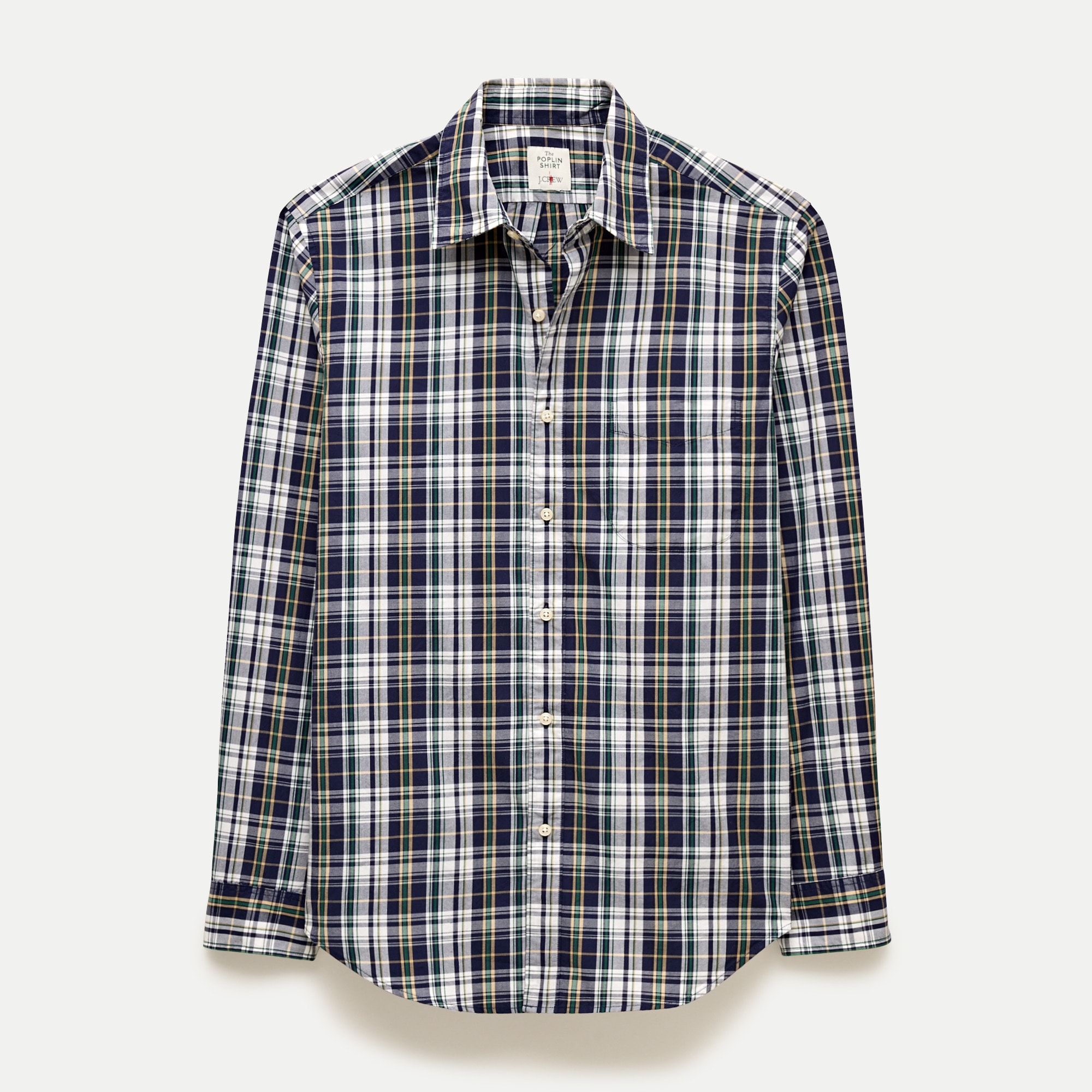 Poplin shirt with point collar
