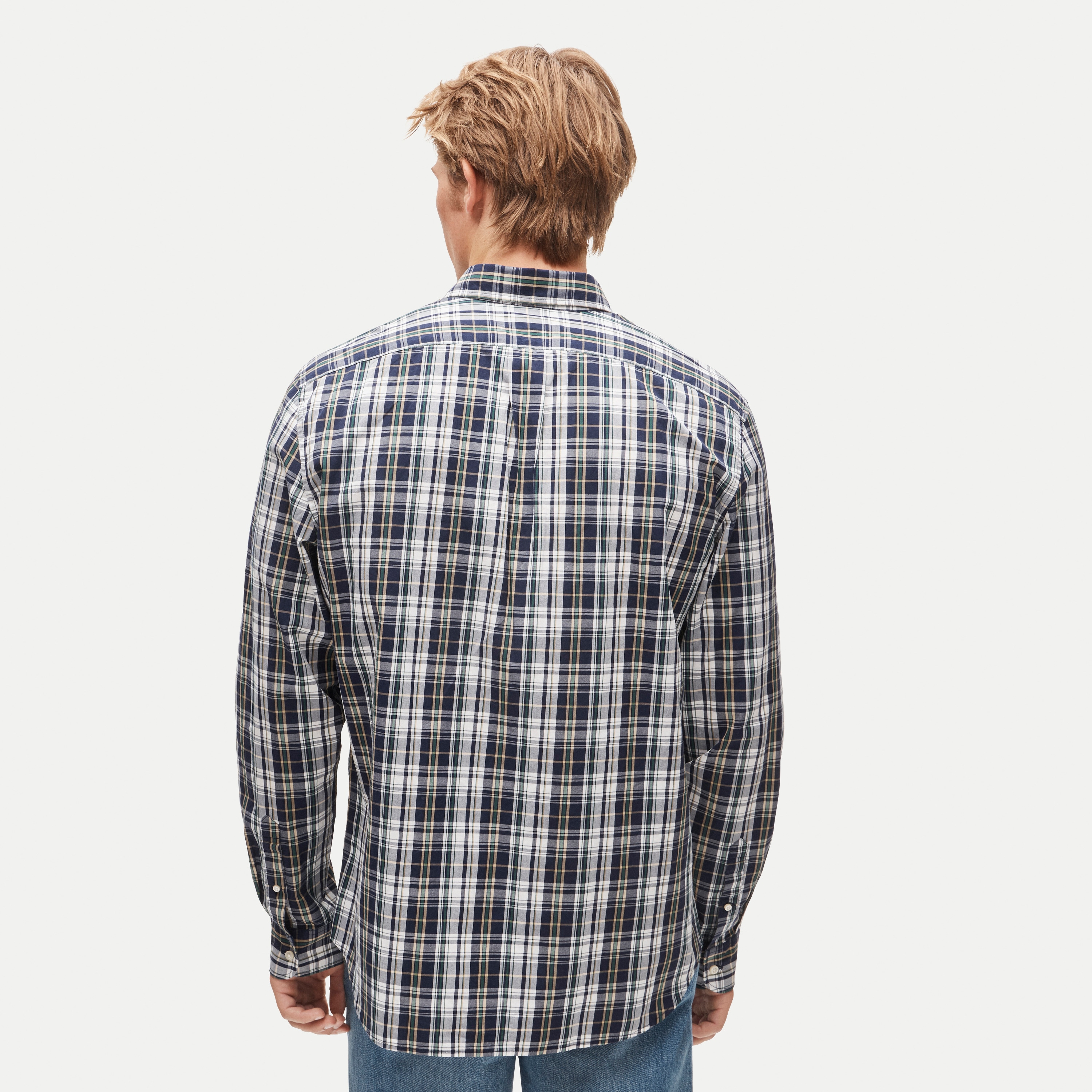 Poplin shirt with point collar