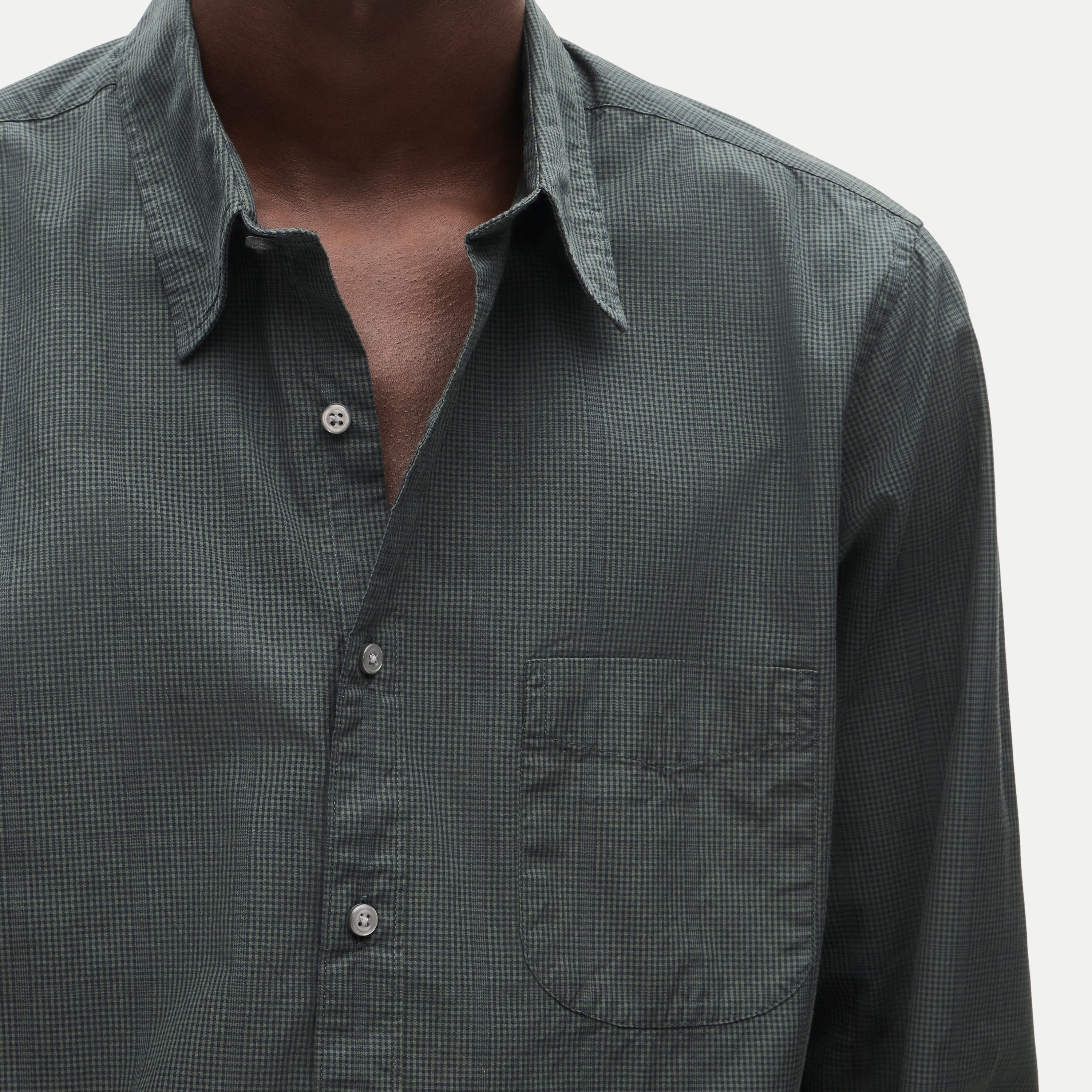 Poplin shirt with point collar - thumbnail 6