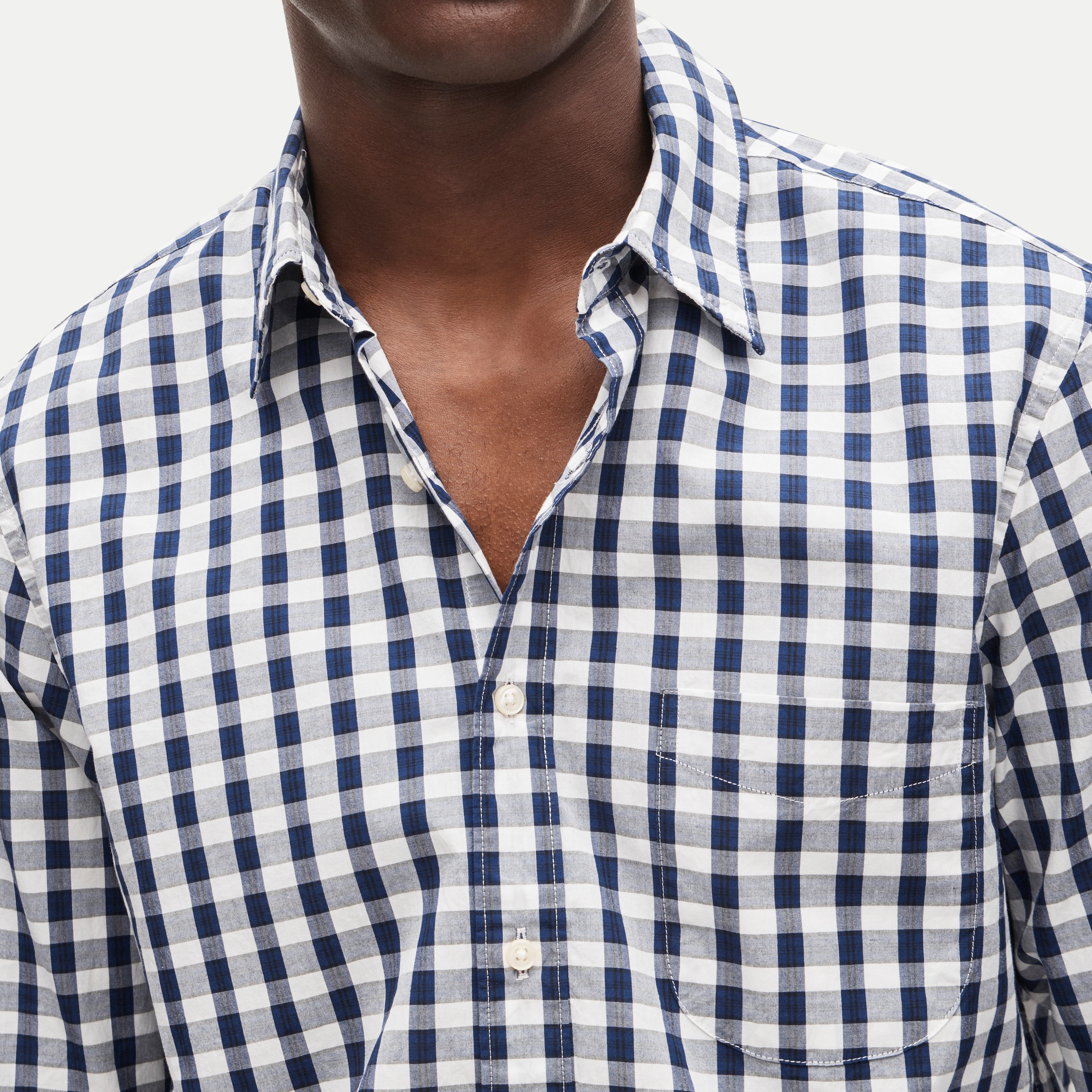 Poplin shirt with point collar - thumbnail 8