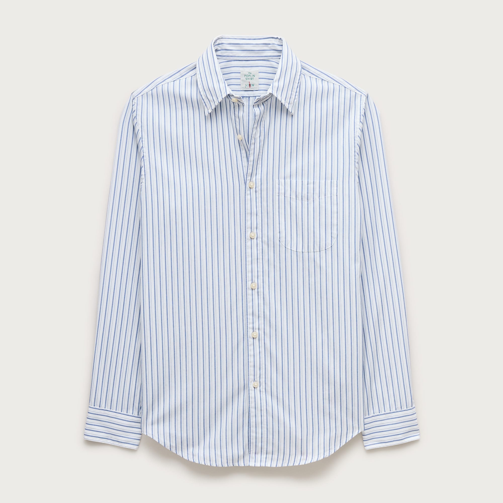 Poplin shirt with point collar