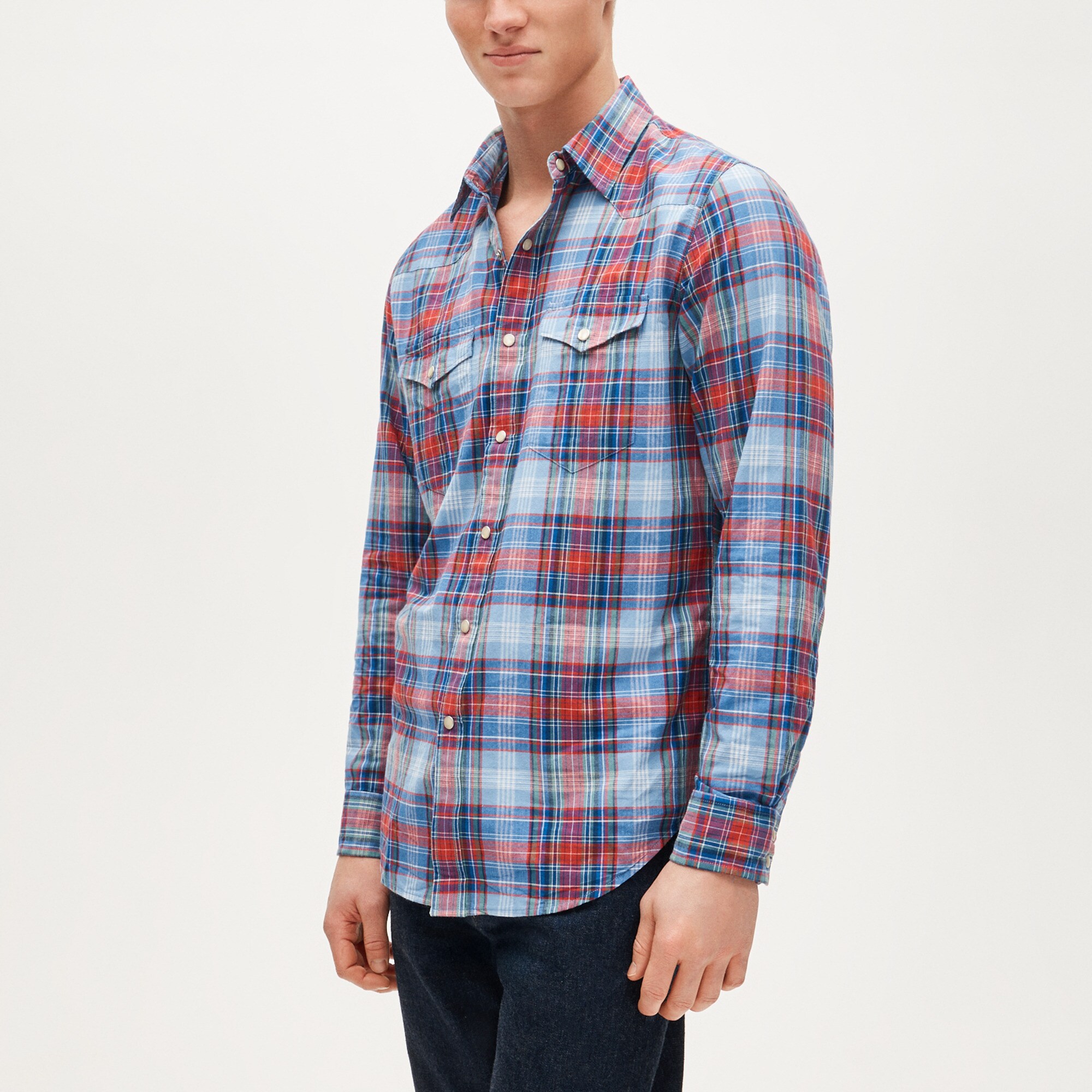 Western shirt in Indian madras plaid