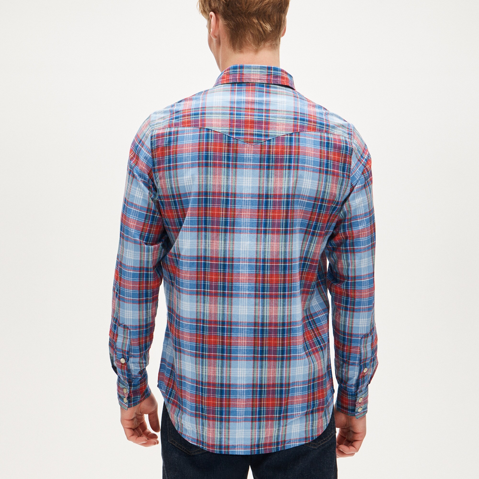 Western shirt in Indian madras plaid