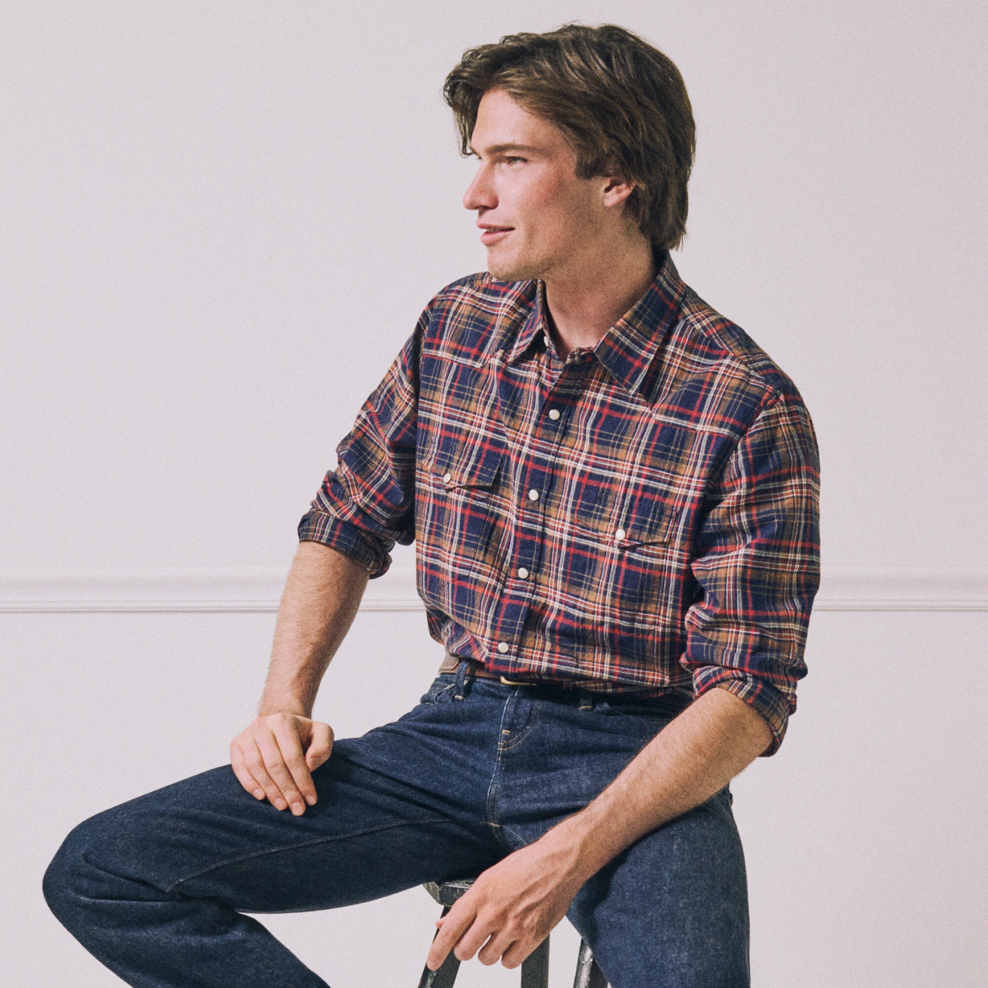  Western shirt in Indian madras plaid