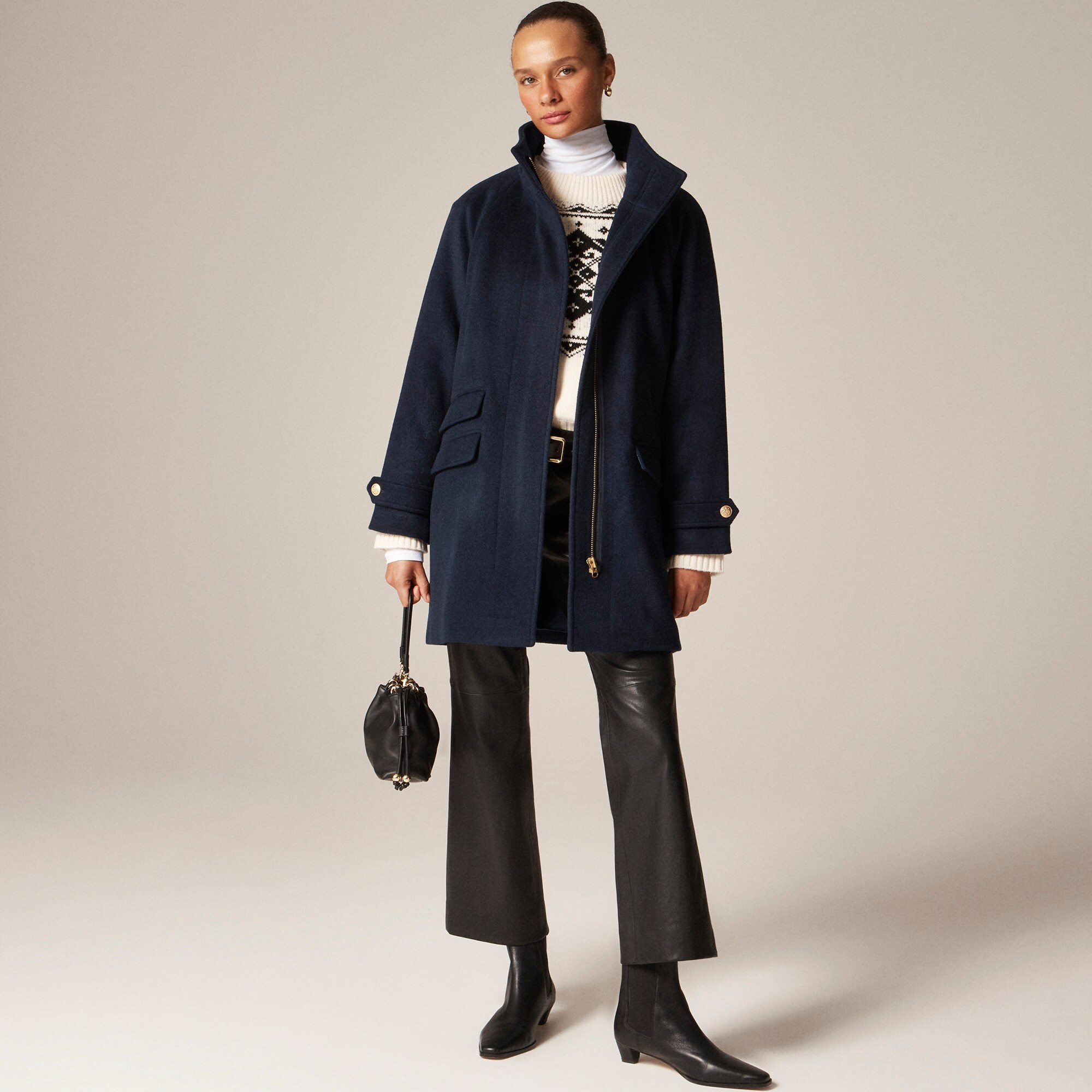 womens Toscana coat in drapey wool blend