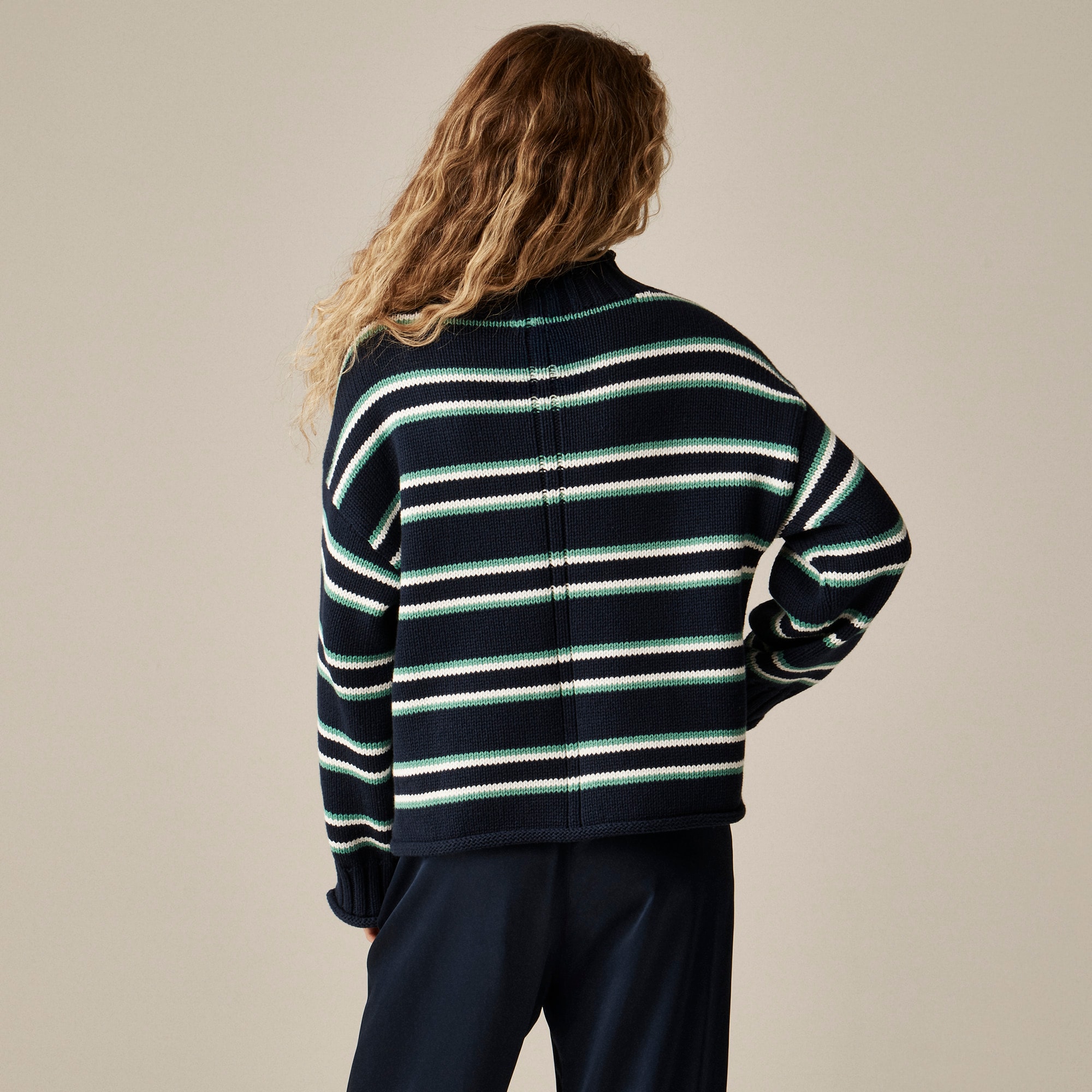 2025 Rollneck™ Sweater In Stripe For Women | J.Crew