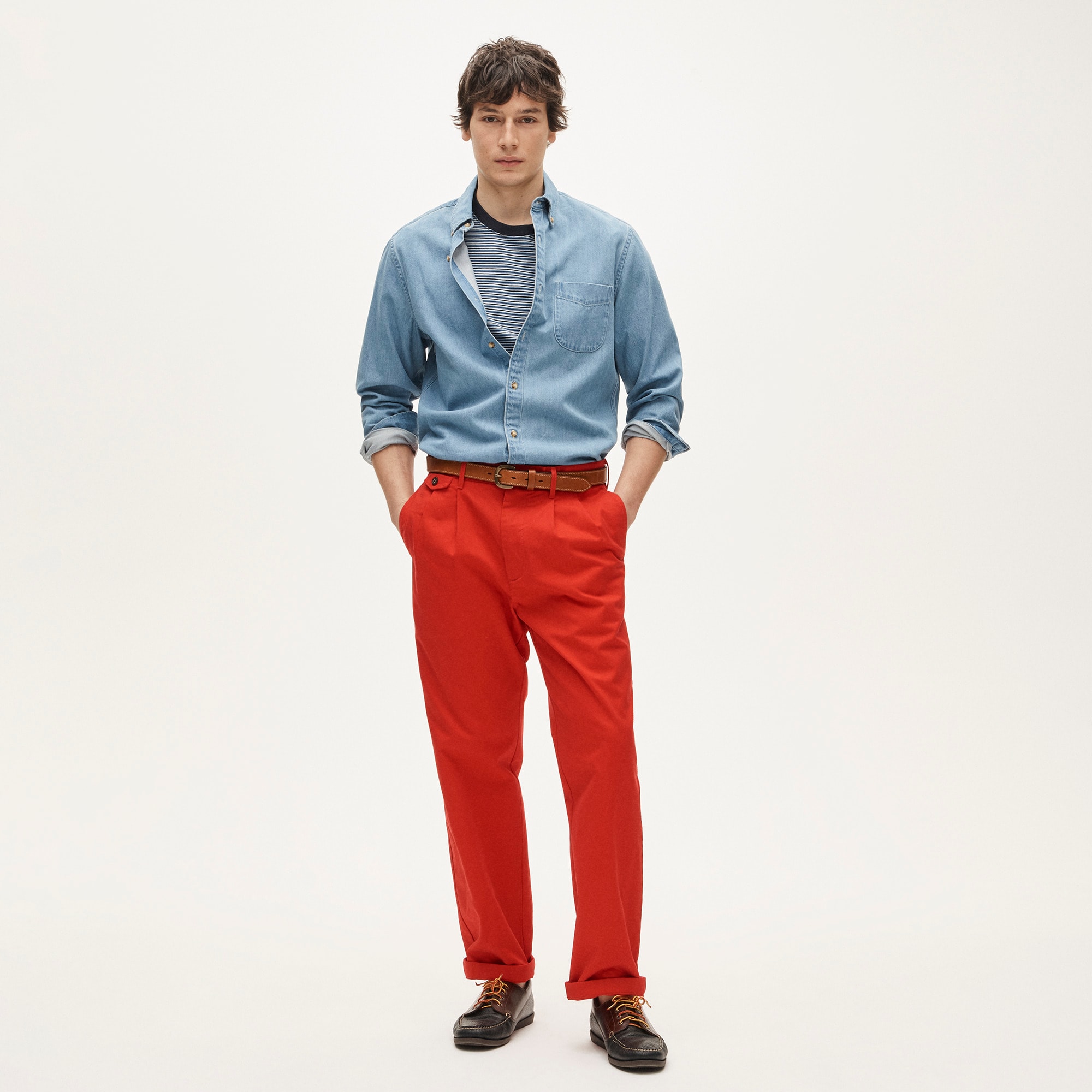 green emerald velvet dress Relaxed Pleated Trousers for Tall Men in Light Khaki 40 / 38 / Light Khaki