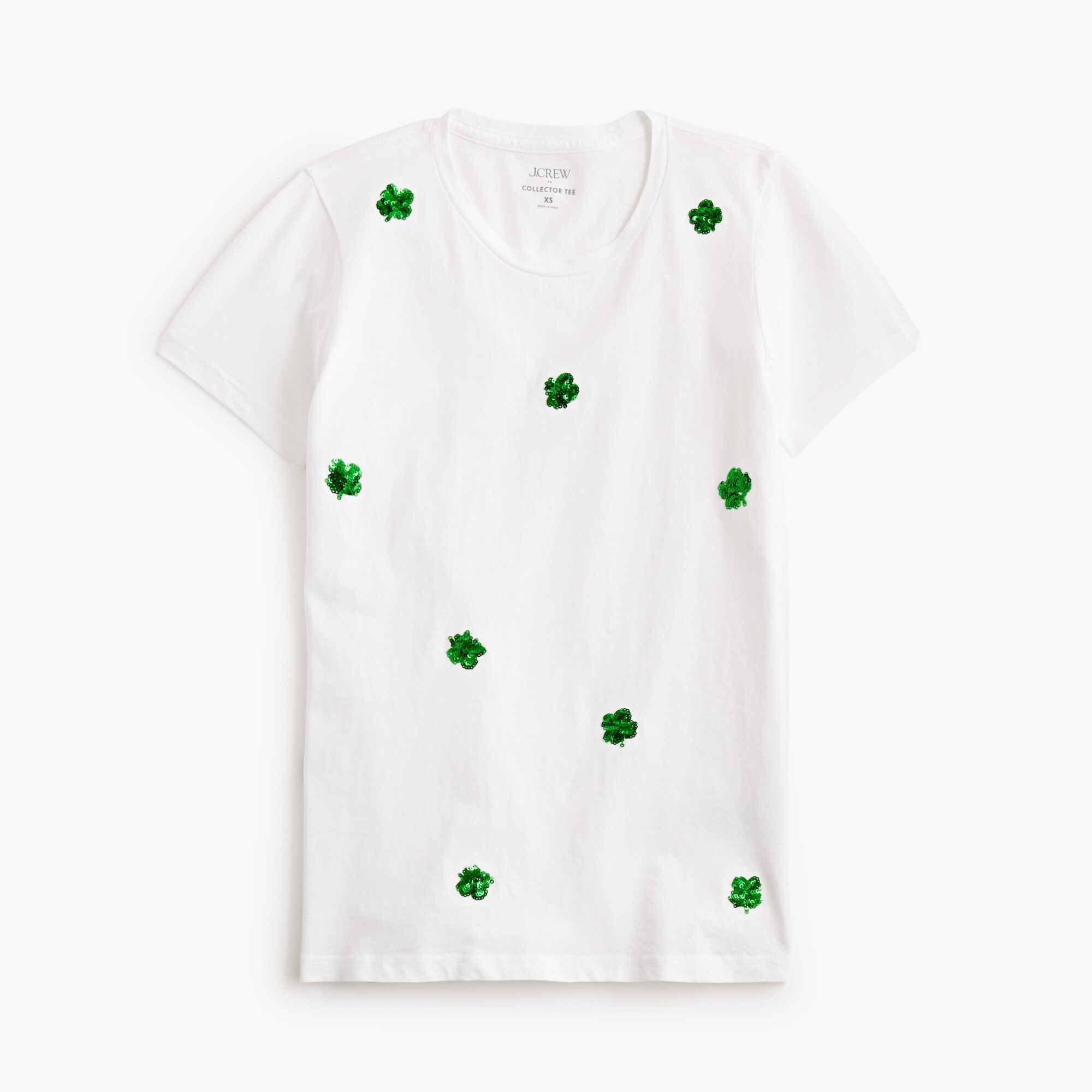 Sequin clovers graphic tee