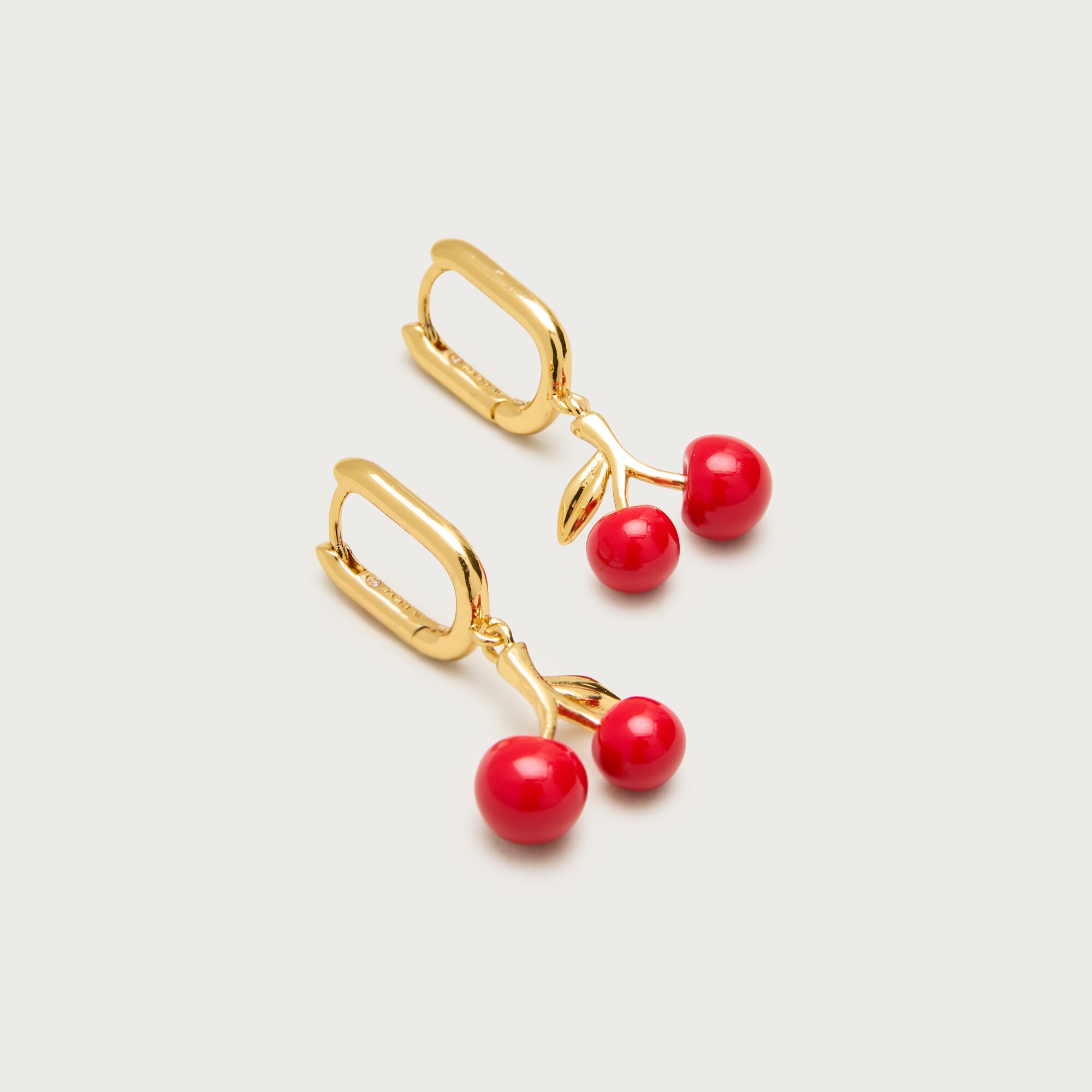 Cherry hoop earrings