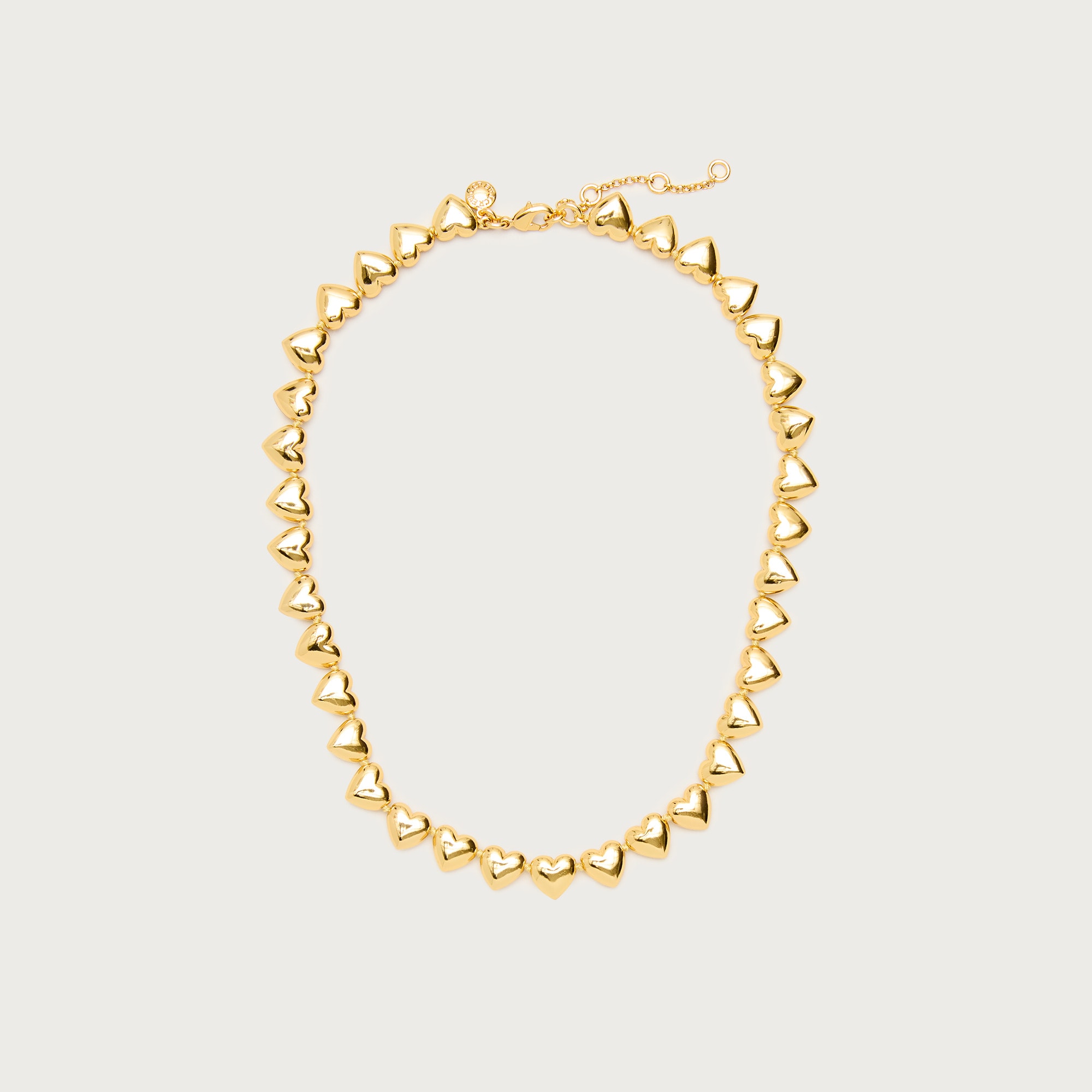 Metallic beaded heart necklace