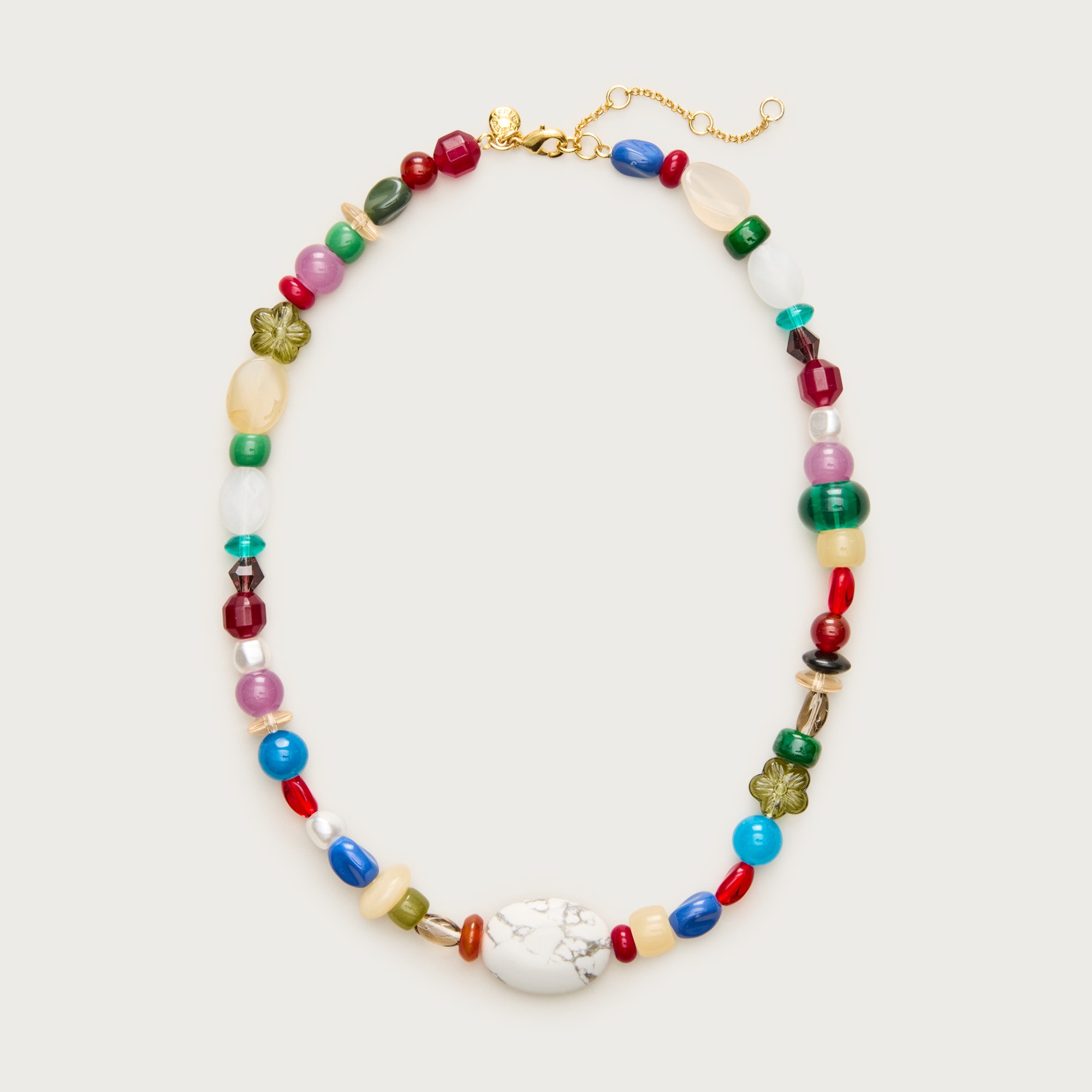 Mixed stone and bead necklace