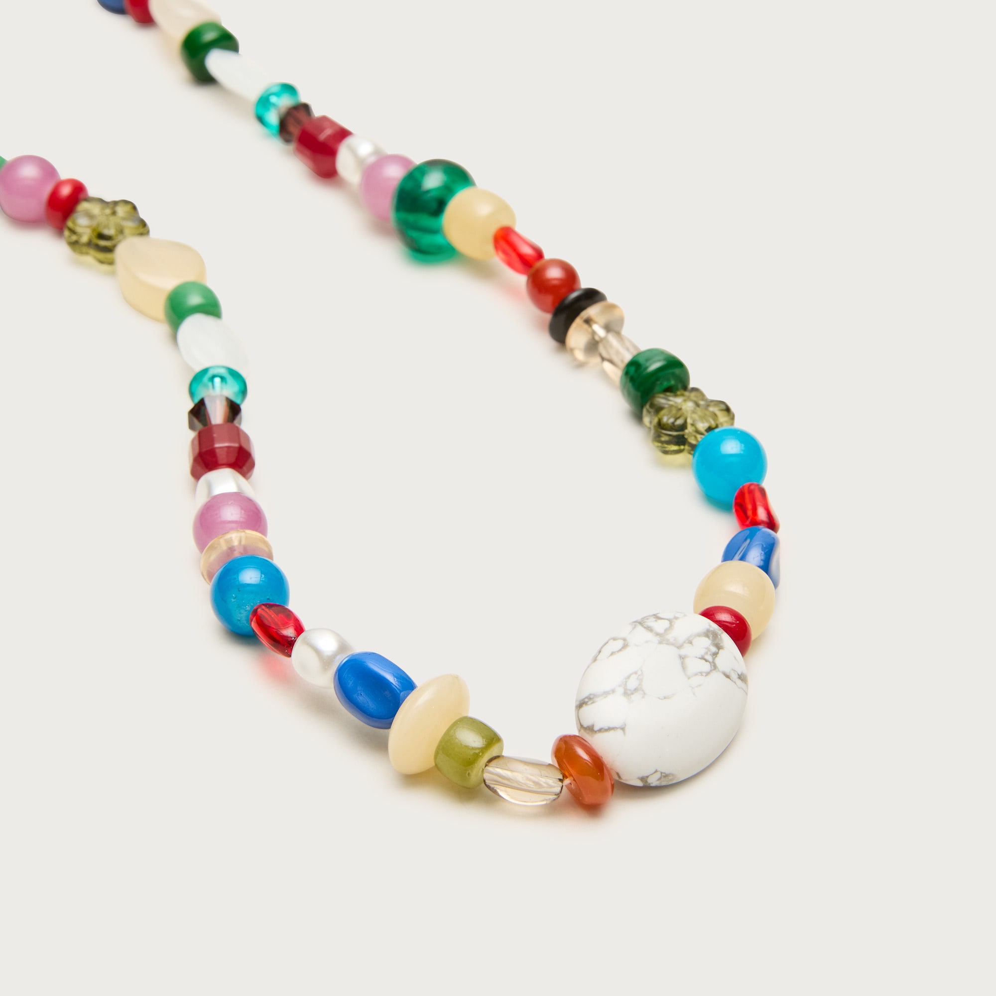 Mixed stone and bead necklace