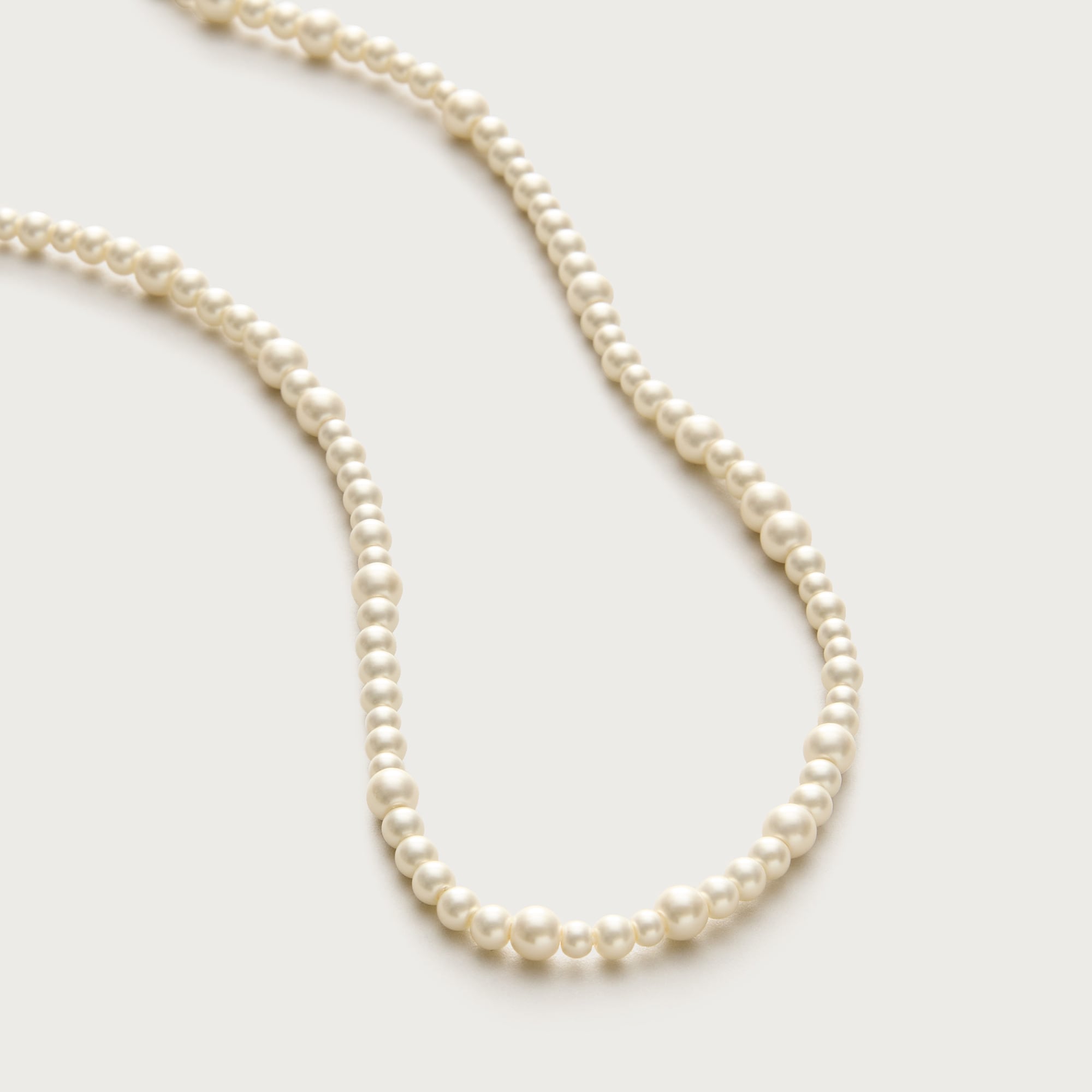 Pearl chain lariat necklace