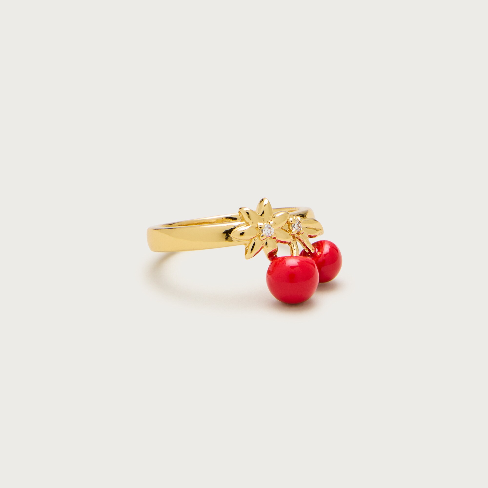 womens Cherry charm ring