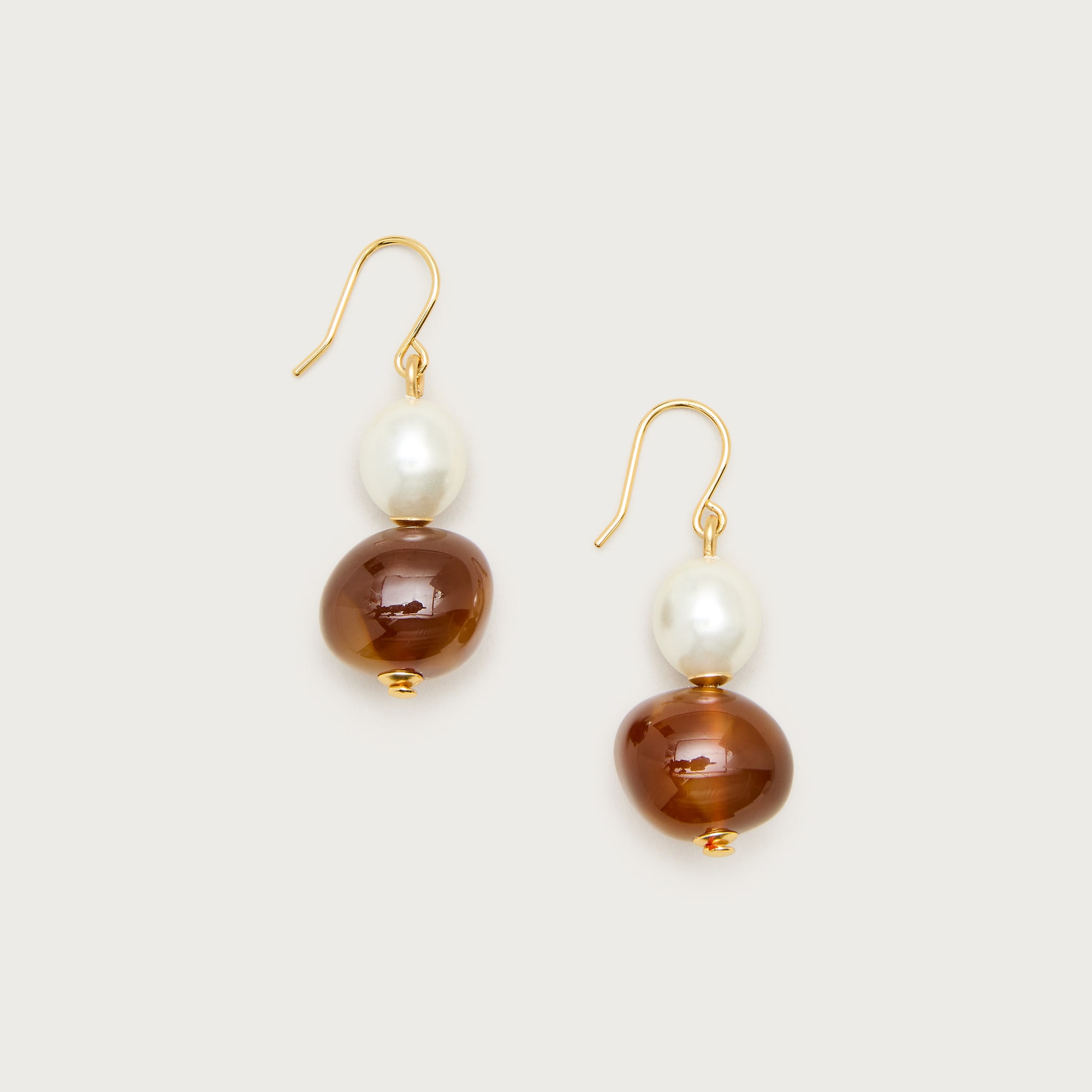 Pearl and bead drop earrings