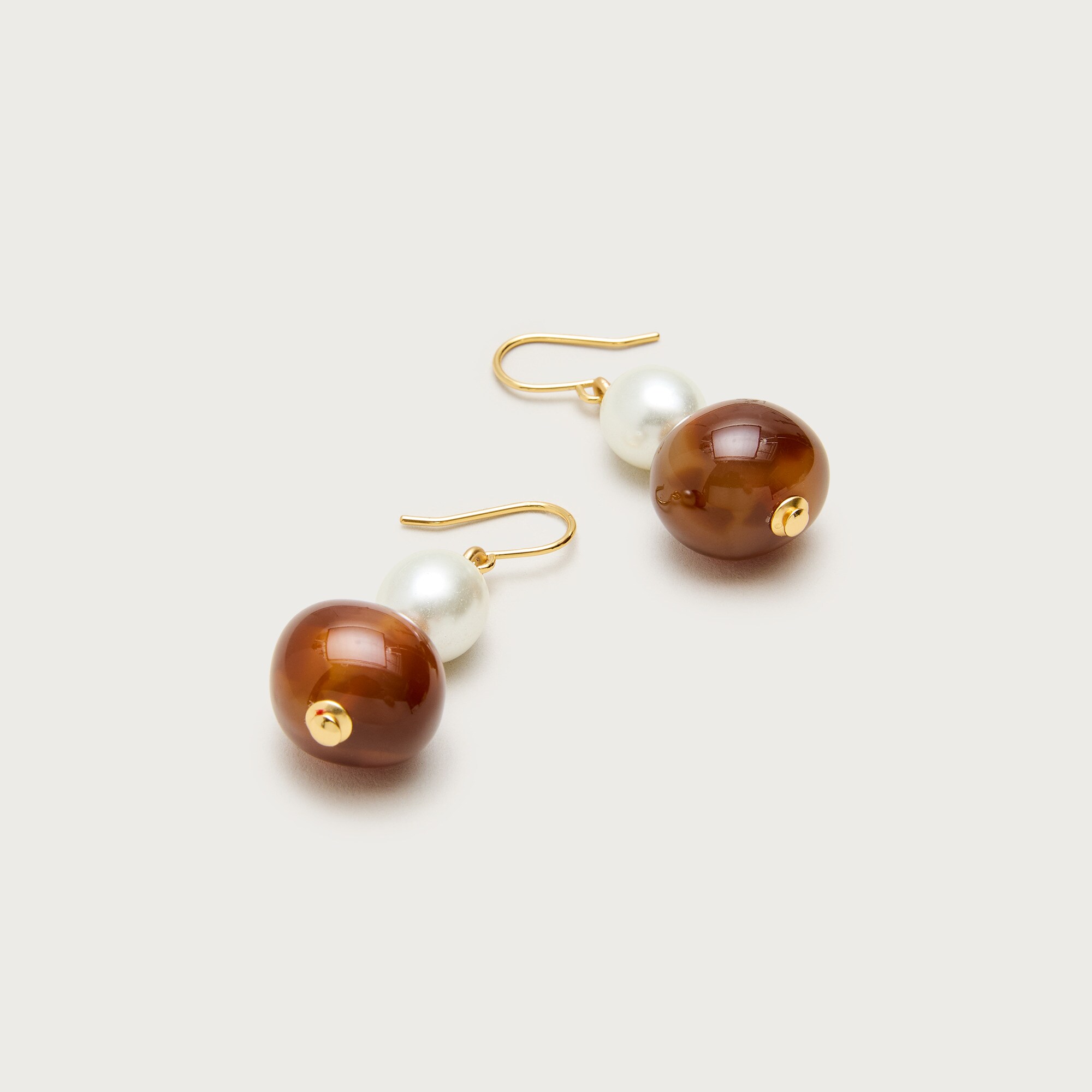 Pearl and bead drop earrings