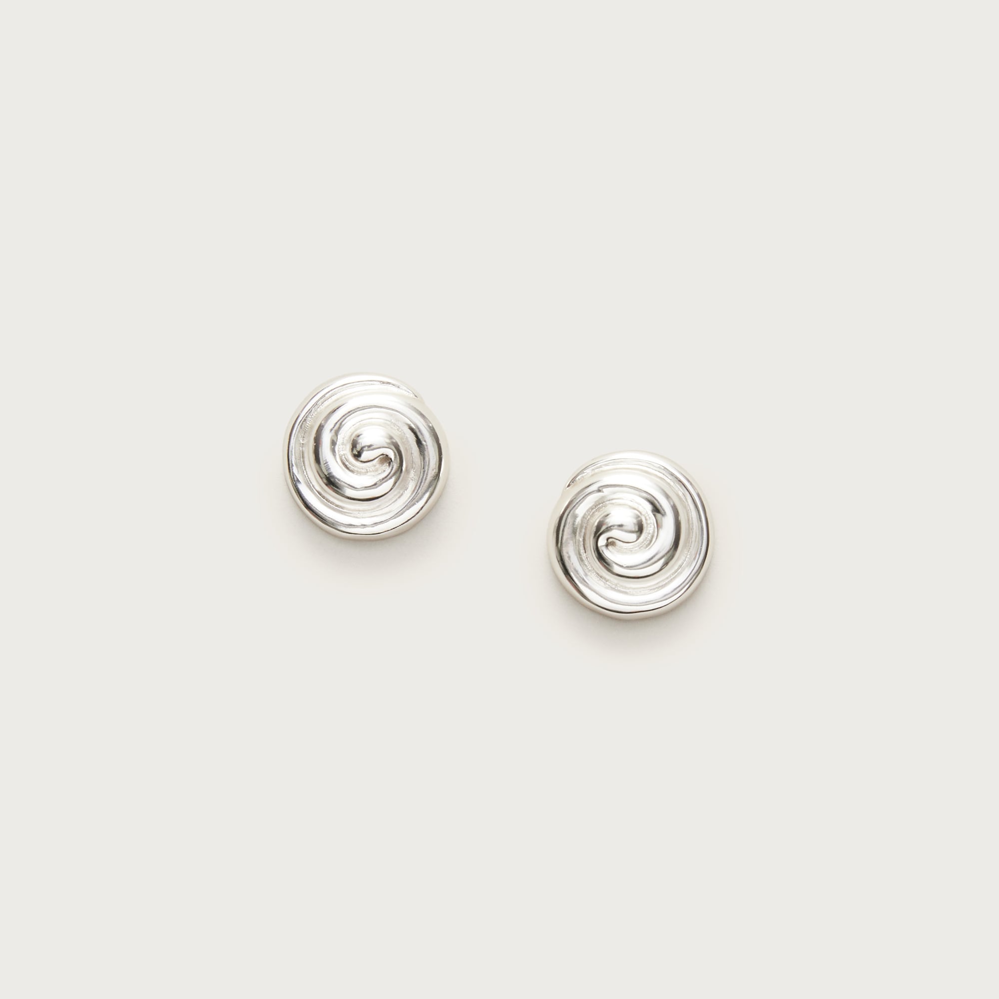 Swirl button earrings