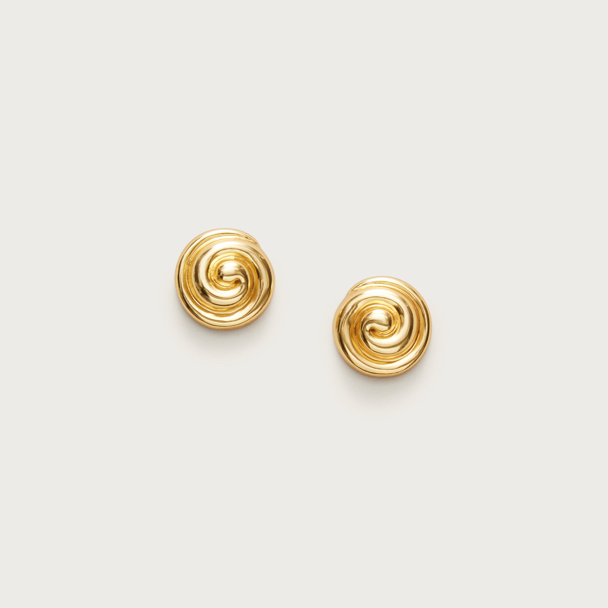Swirl button earrings