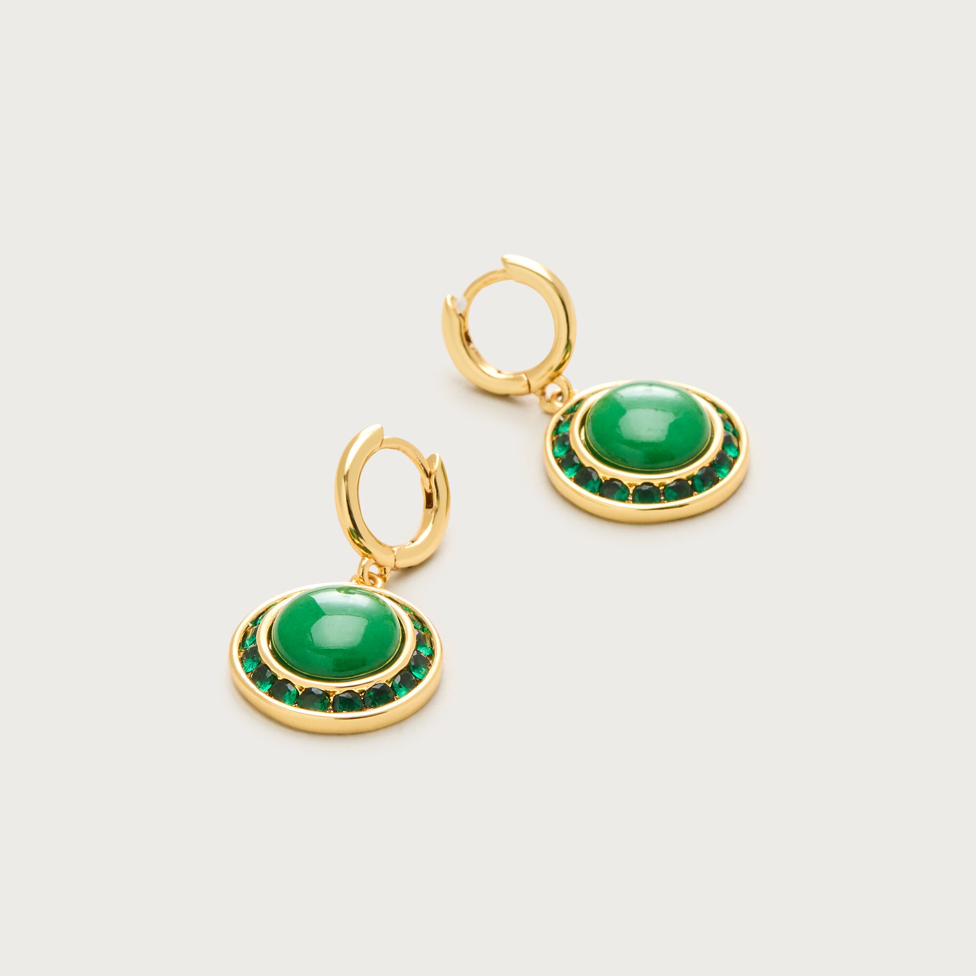 Inset stone earrings