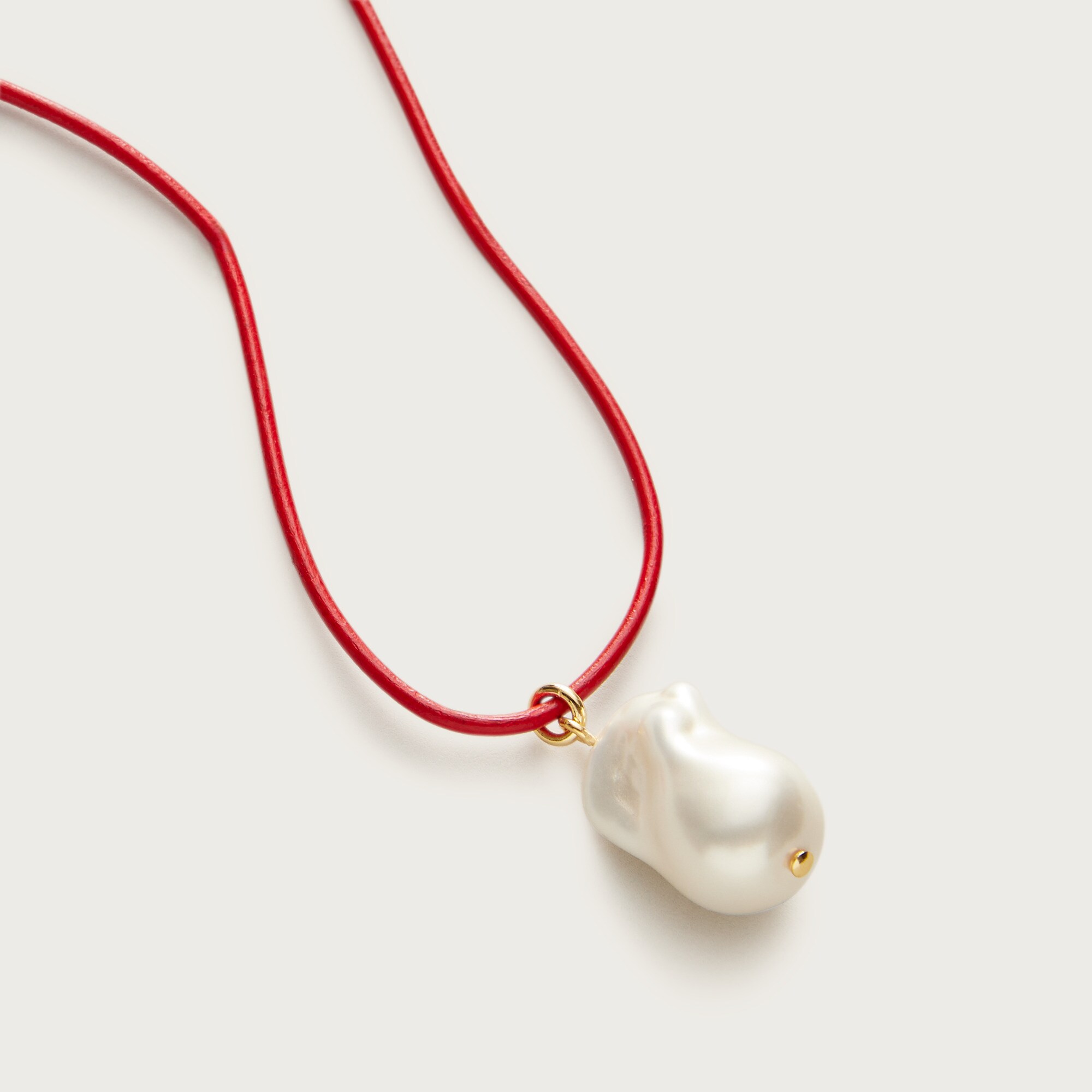 Pearl Pendant And Leather Cord Necklace For Women | J.Crew