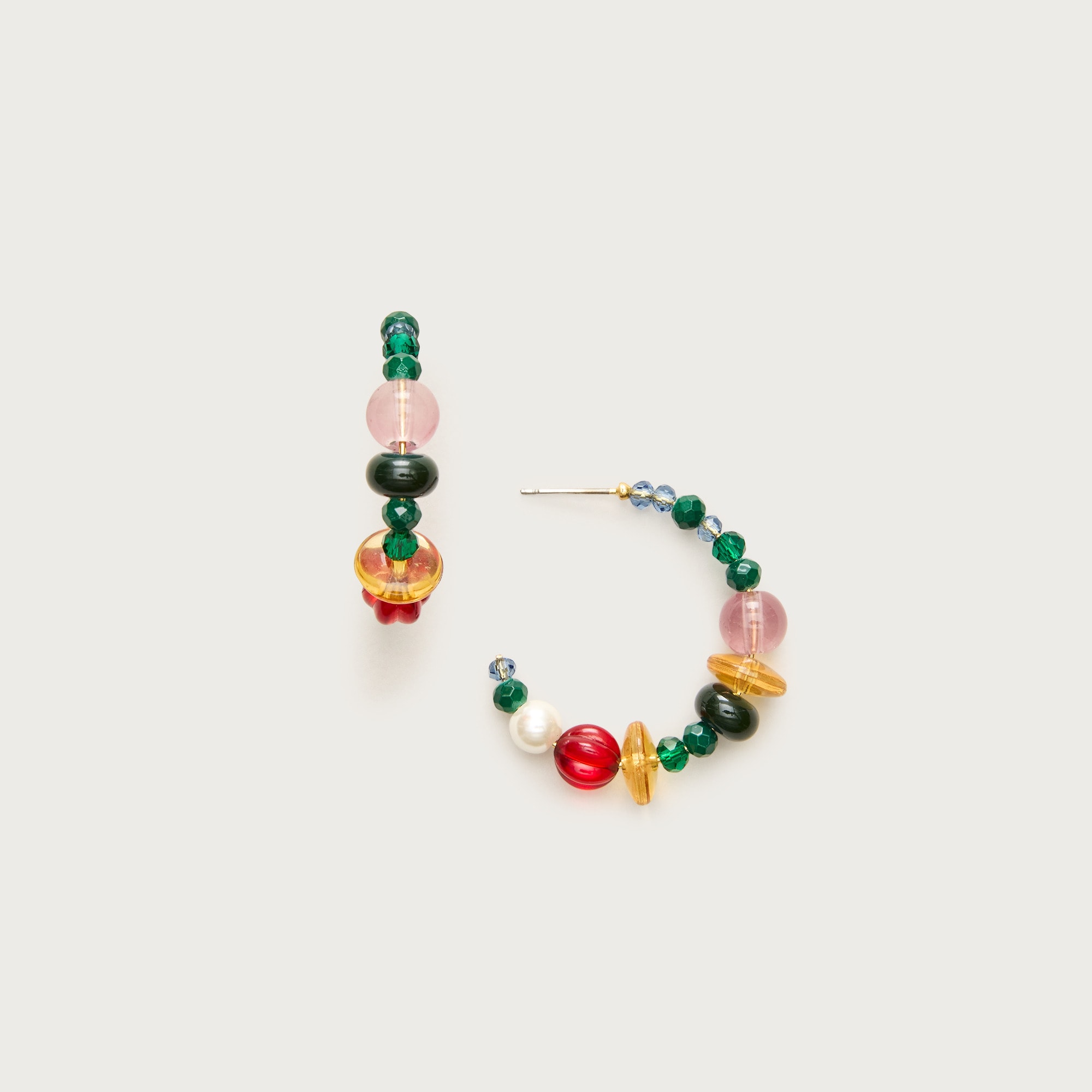 Mixed stone and bead hoops